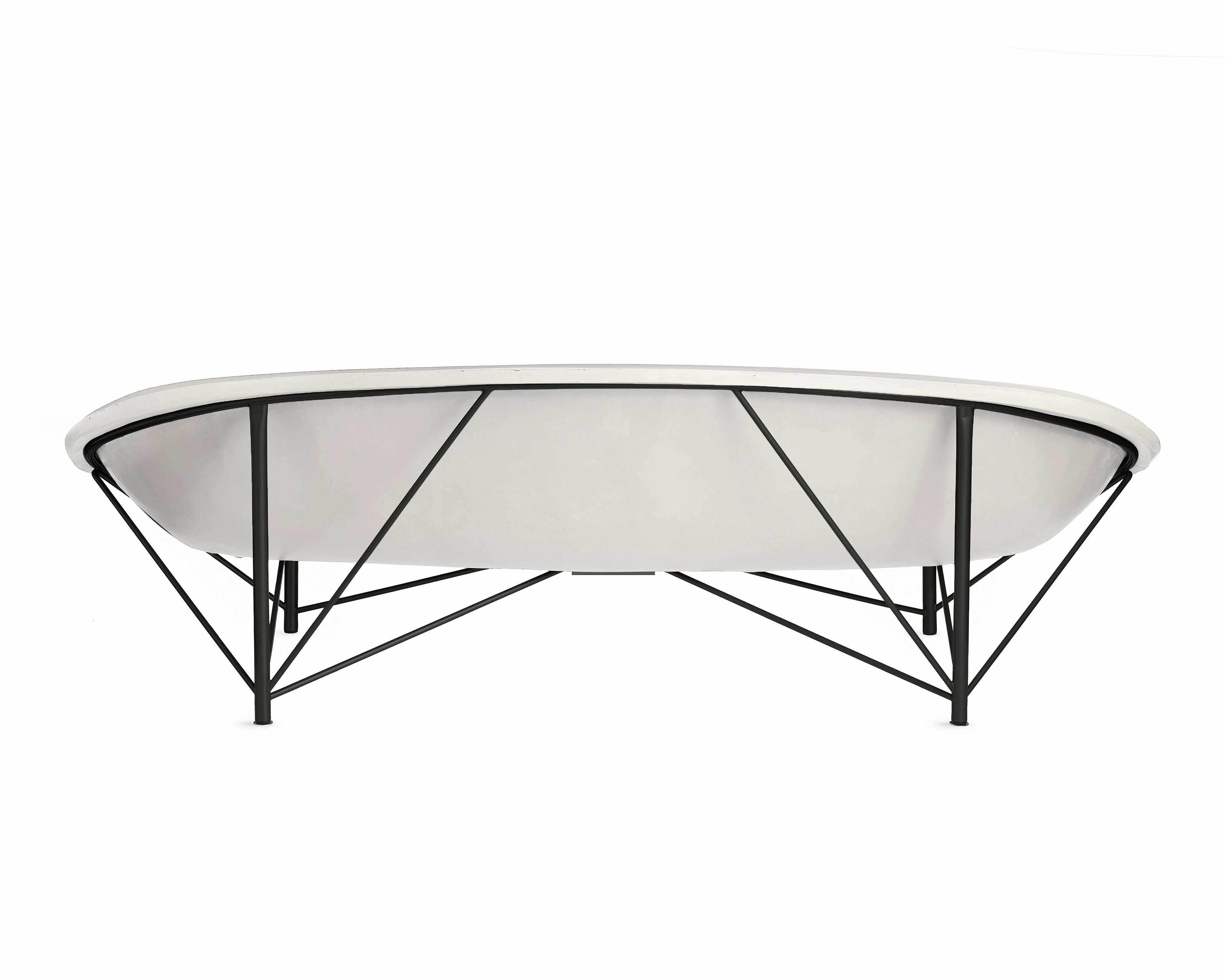 Helios Heated Lounge Sofa in Bone and Black viewed from the back