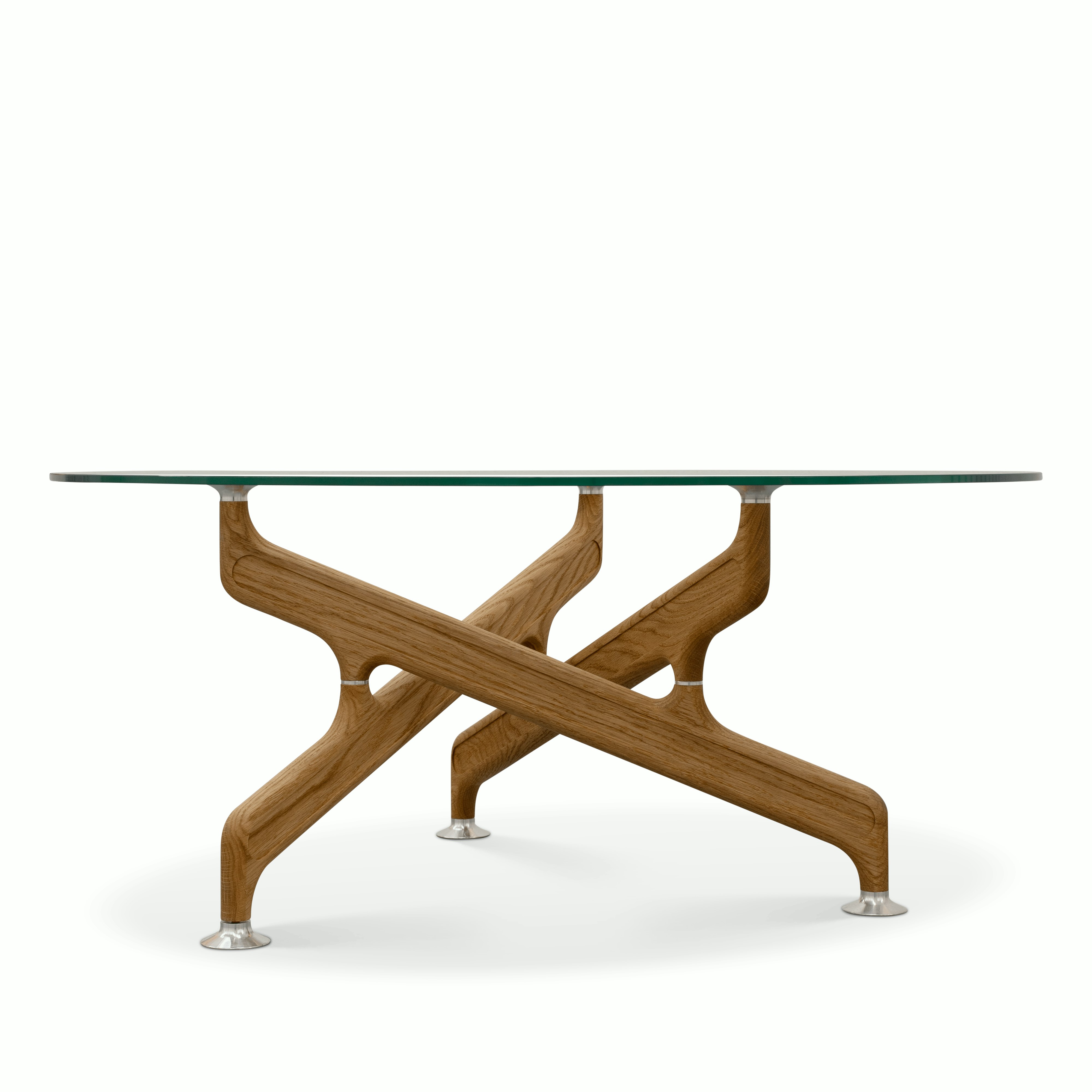 Bone Coffee Table - Oak, Aluminum