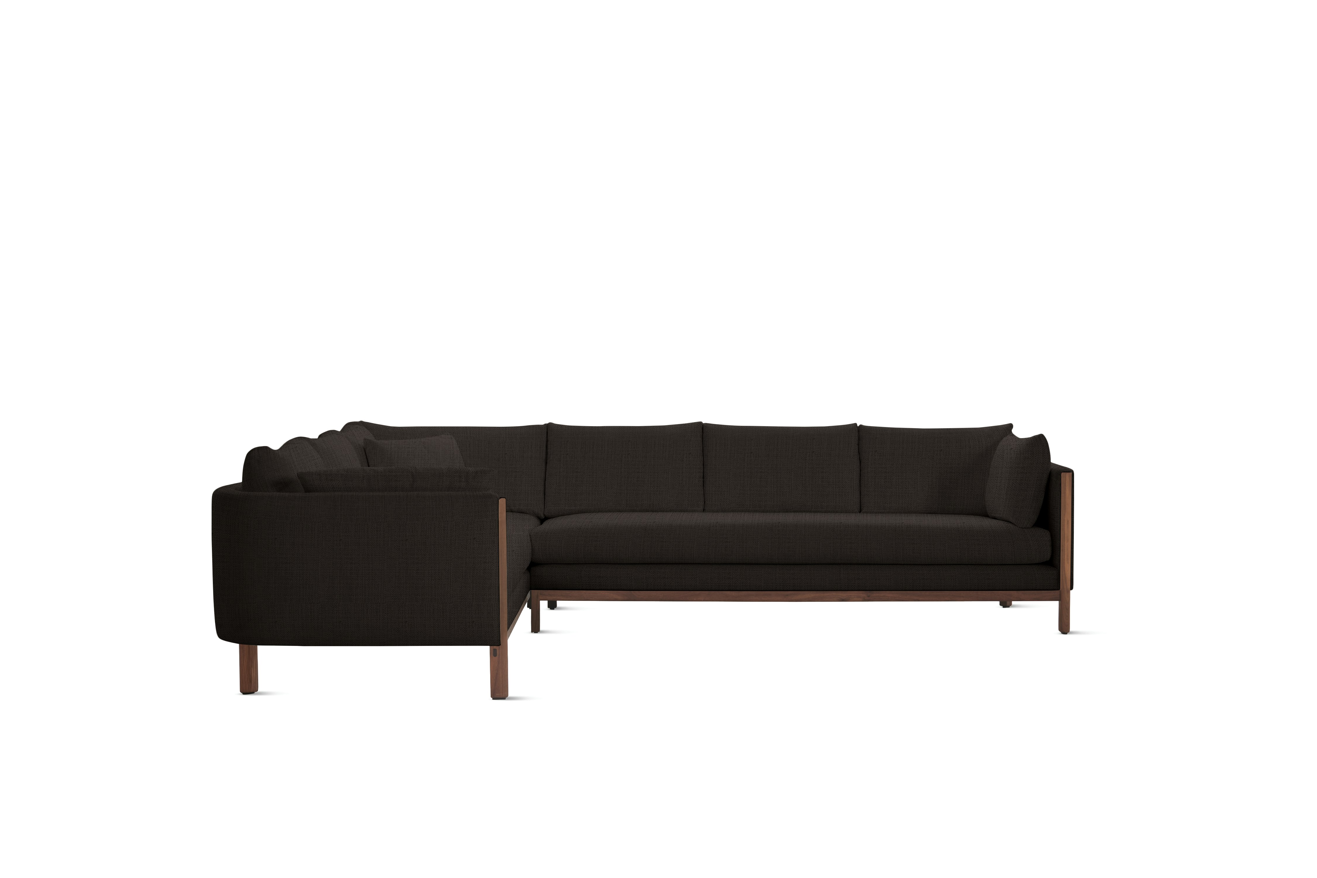 Emmy Corner Sectional - Left, Pebble Weave, Chocolate, Walnut