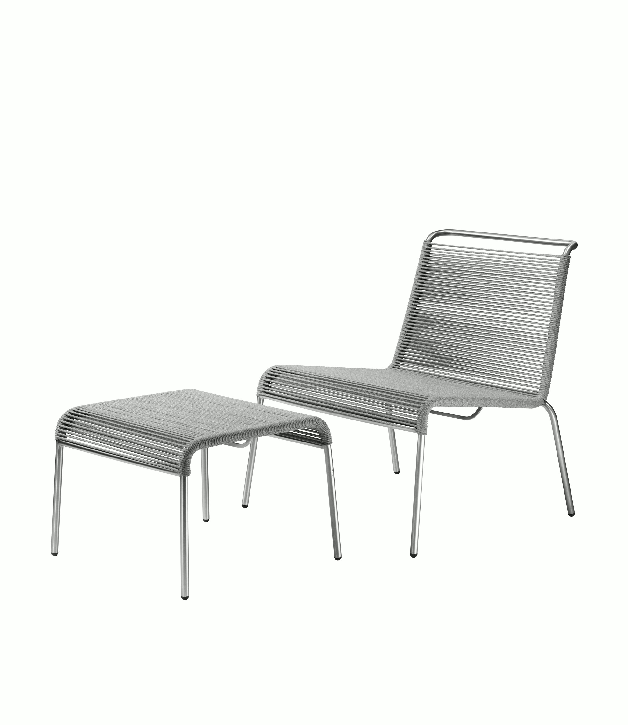 A detailed look at Teglgaard Outdoor Lounge Chair in Light Grey.