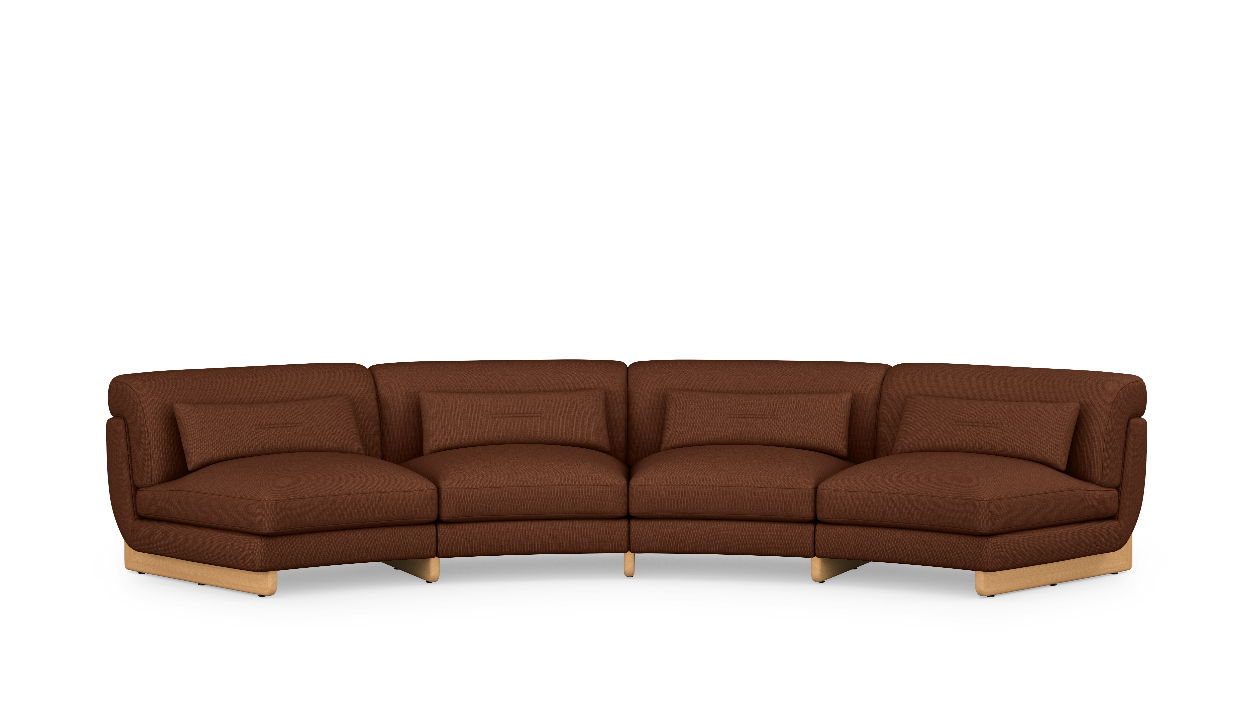 Contra Wedge Sectional - 4 Seat, Mode, Pathway, Oak