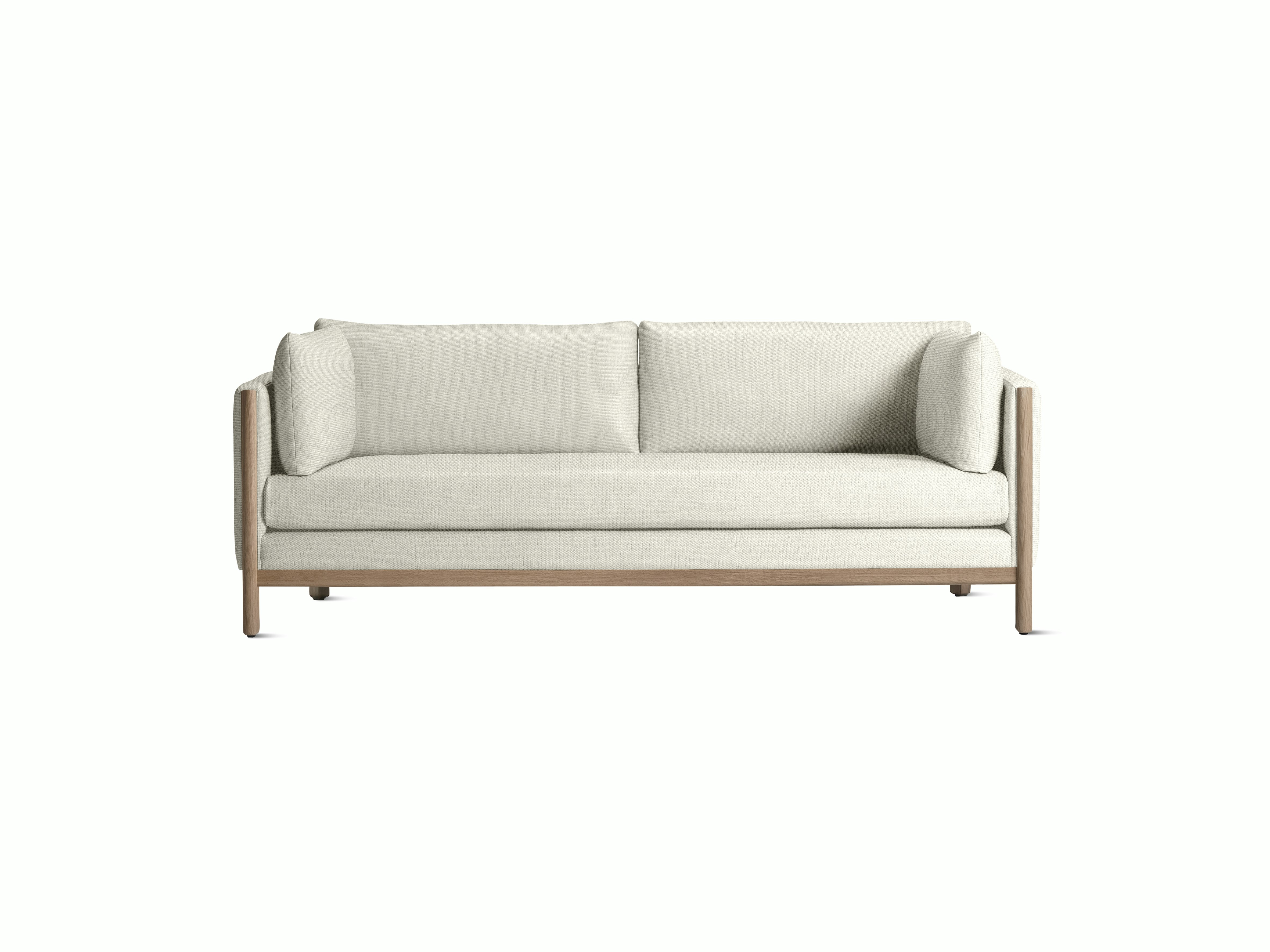 Emmy 80 Sofa - Album Linen, Magnolia, Oak Base