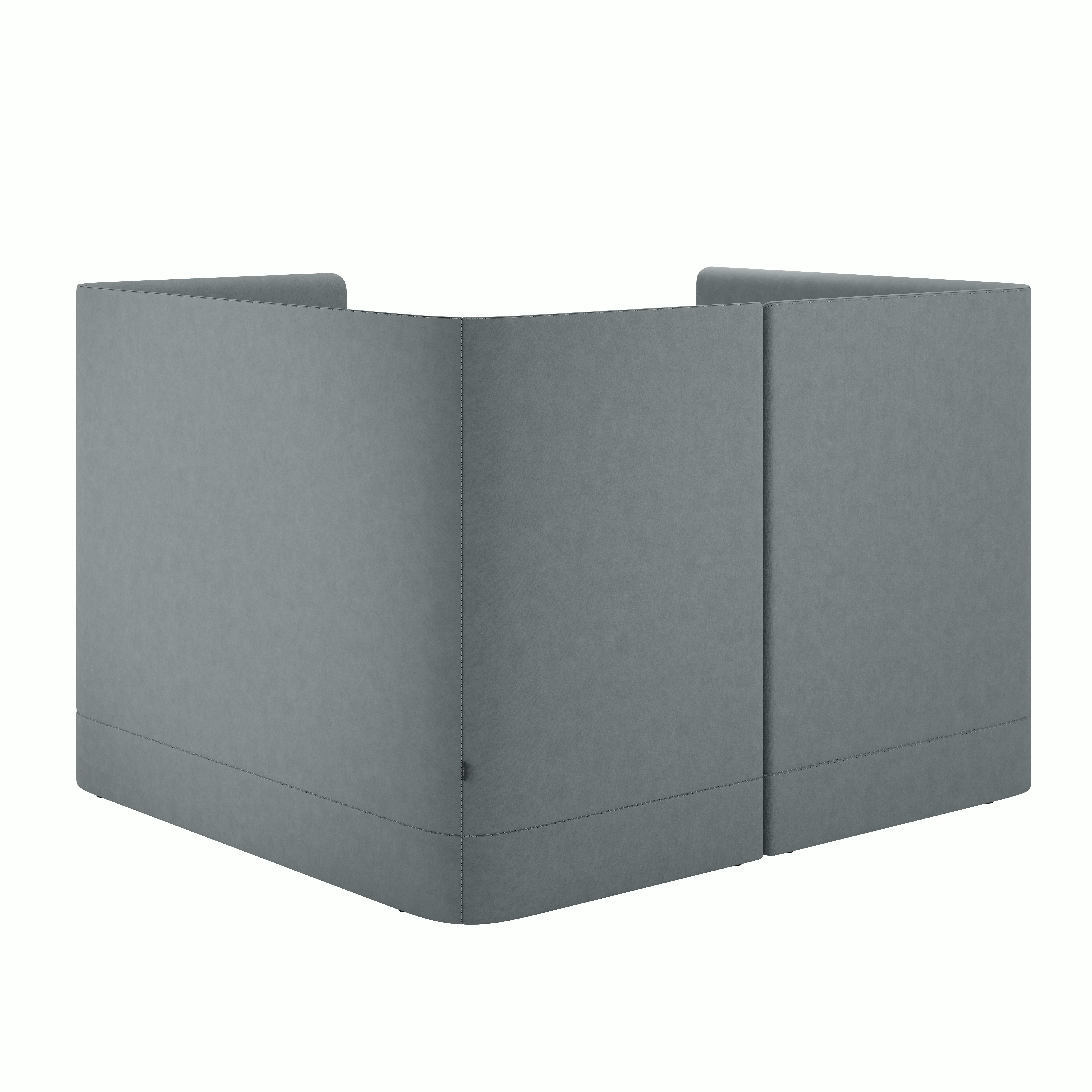 Large Grey NaughtOne Pullman Height Adjustable Deskpod rear 3/4 angle view