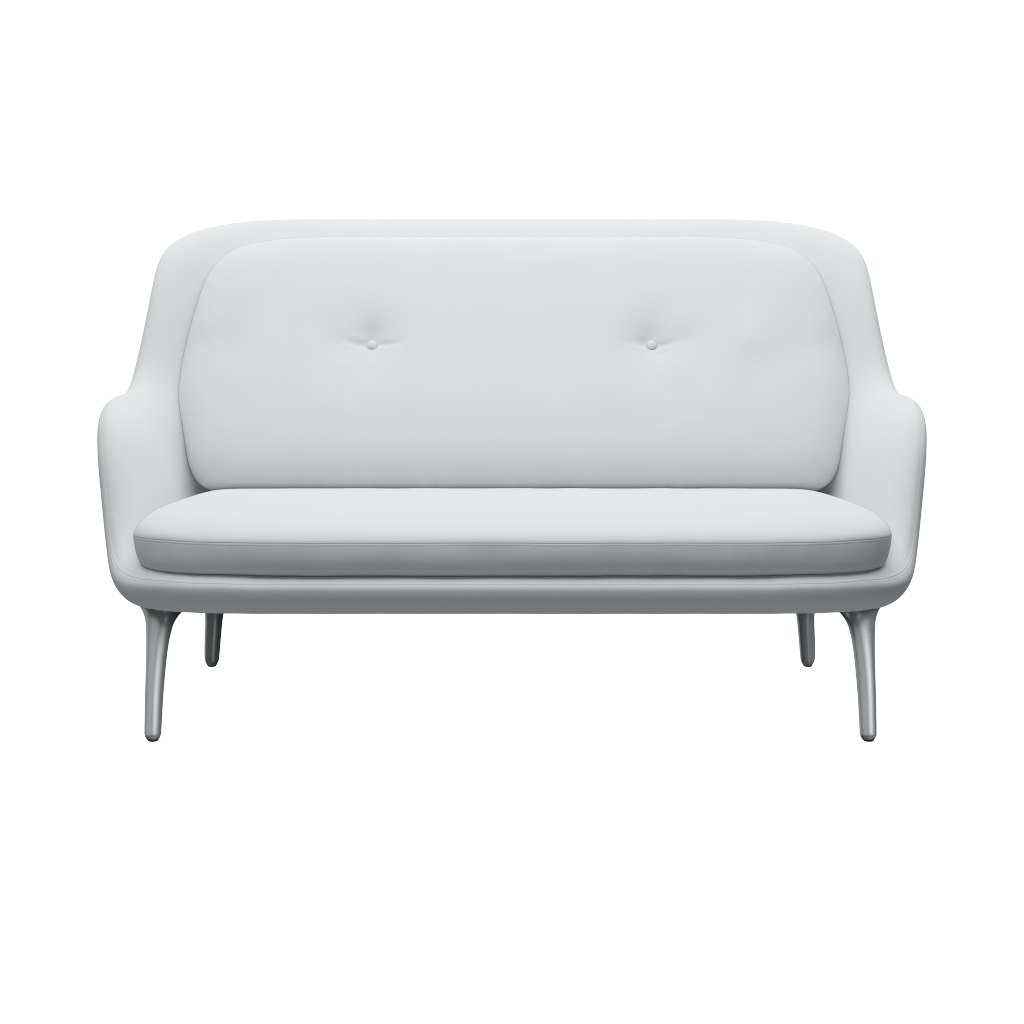 A Fri Sofa in Grey / Pale Green viewed from the front.