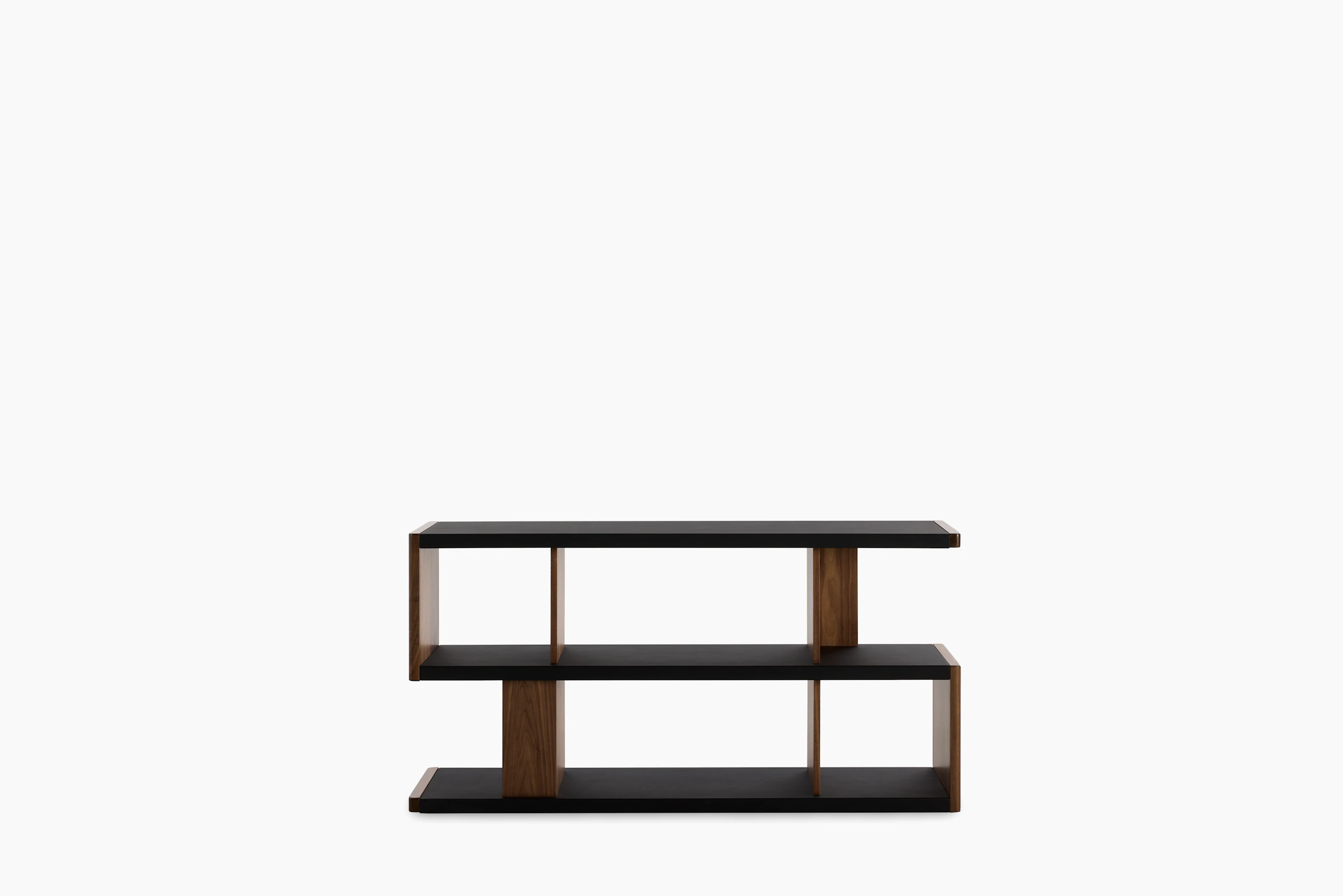 New Canaan Low Bookshelf - black, walnut
