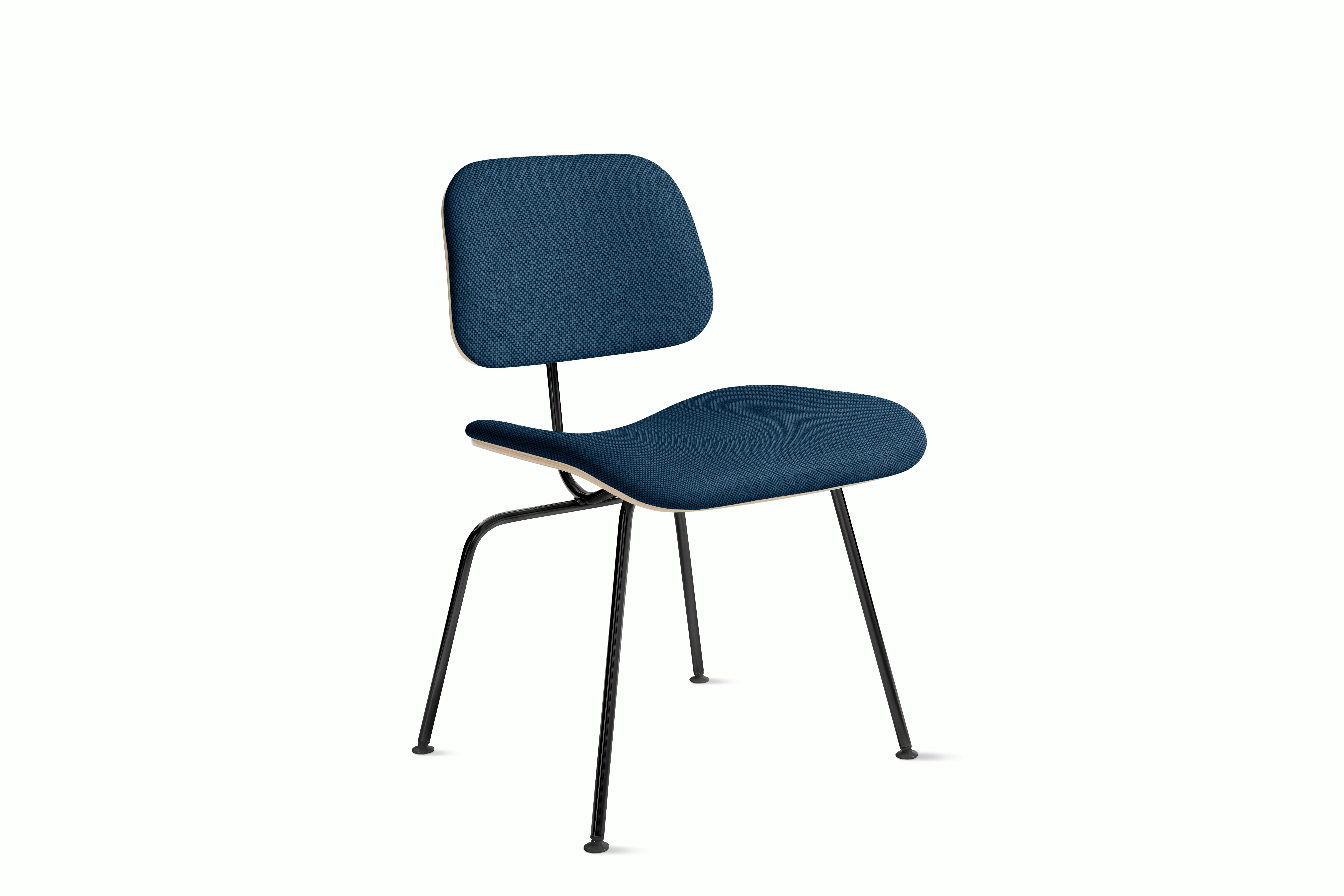 Eames Molded Plywood DCM White Ash Frame Mode - Denim,  Black Leg