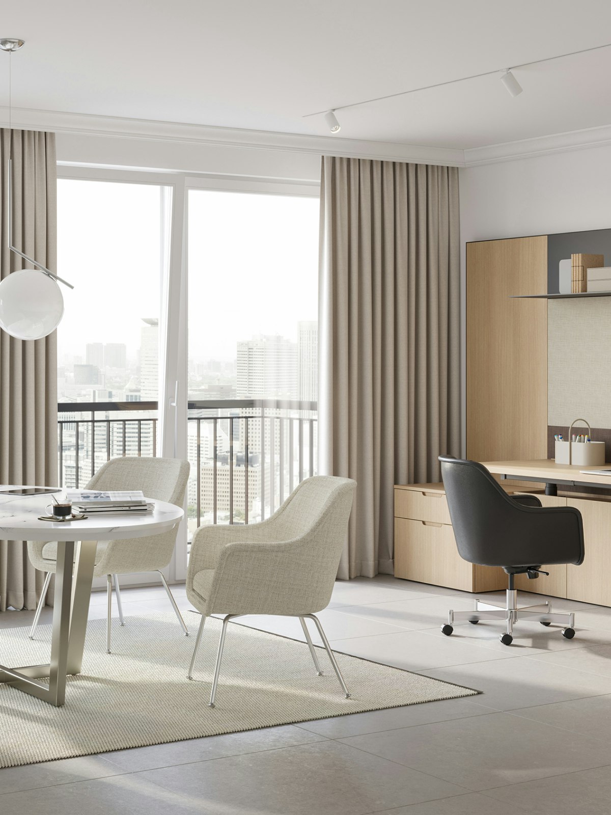 Bumper Armchairs and Bumper Conference Chair in Geiger One Private Office.