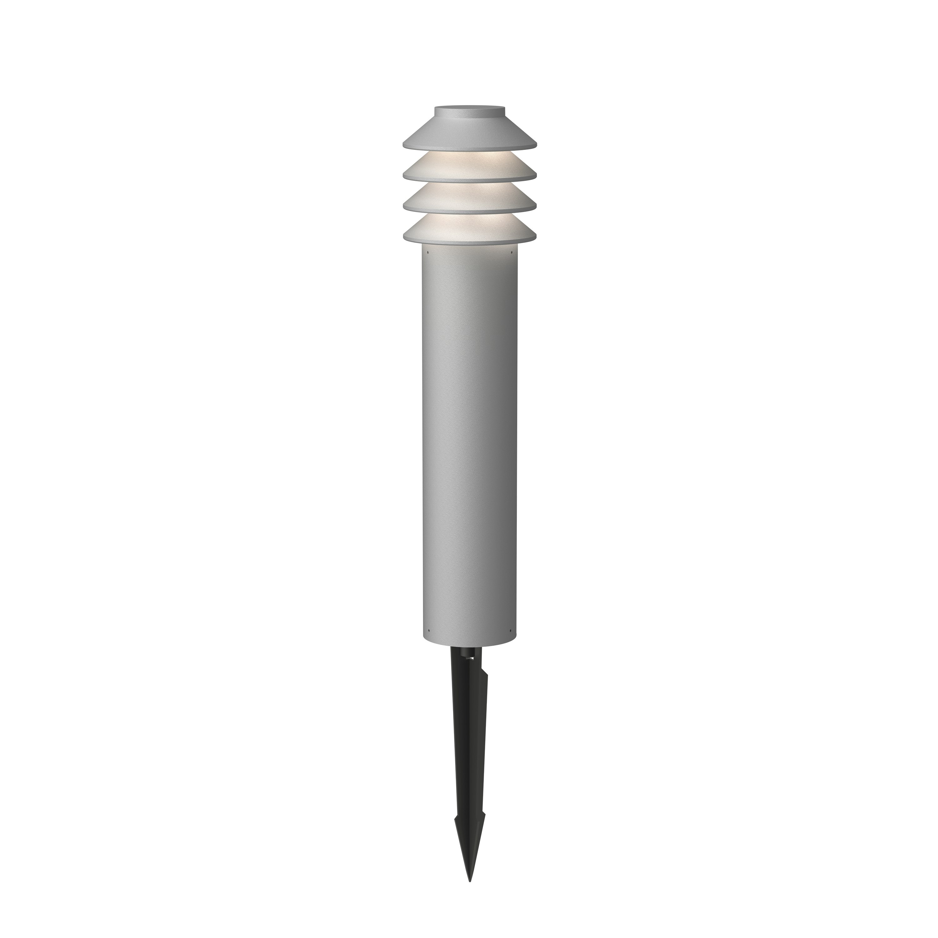 Bysted Garden Bollard - Long, Natural paint aluminum, LED 3000K, Spike without power supply