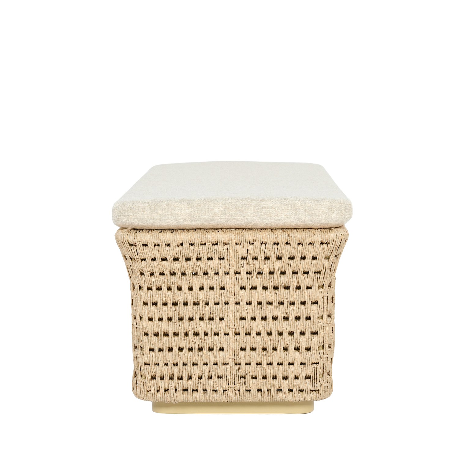 Woven Outdoor Bench - All Weather Twisted Resin Cord