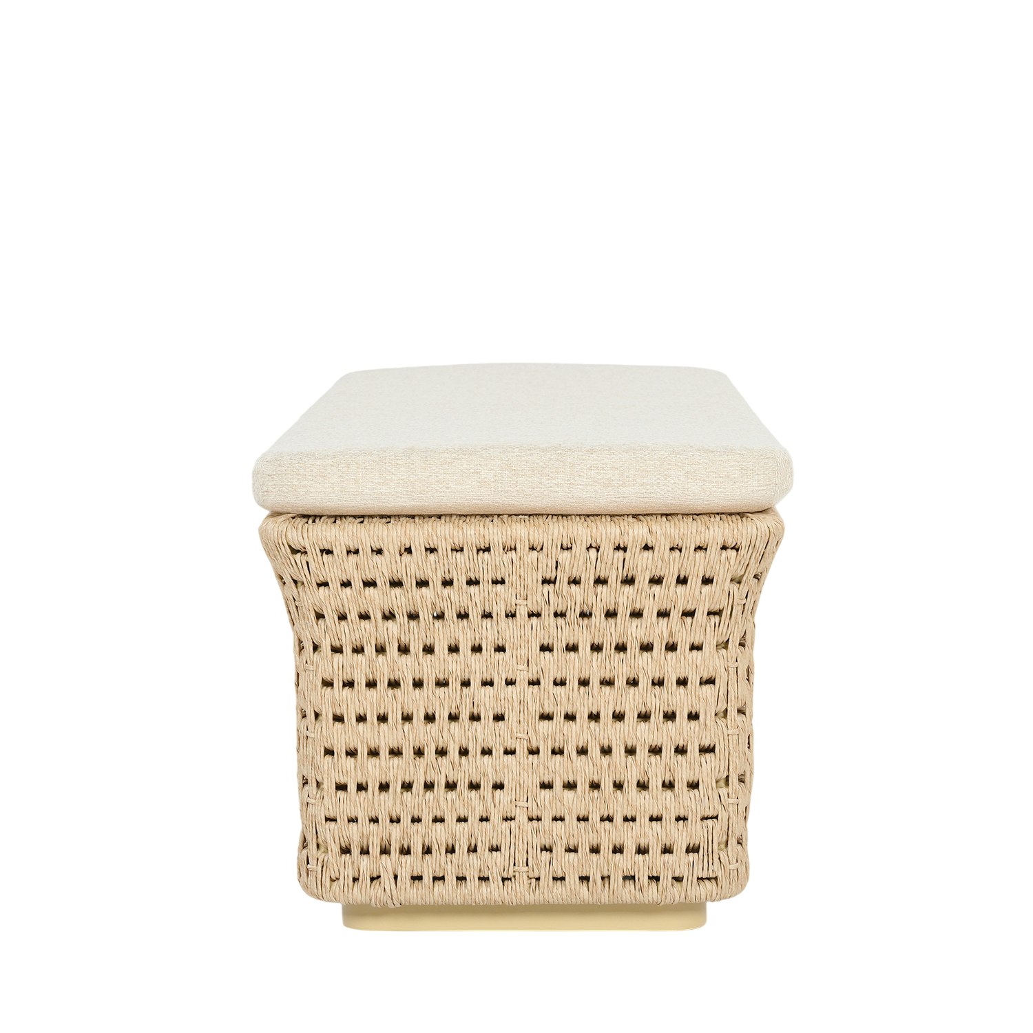 Woven Outdoor Bench - All Weather Twisted Resin Cord