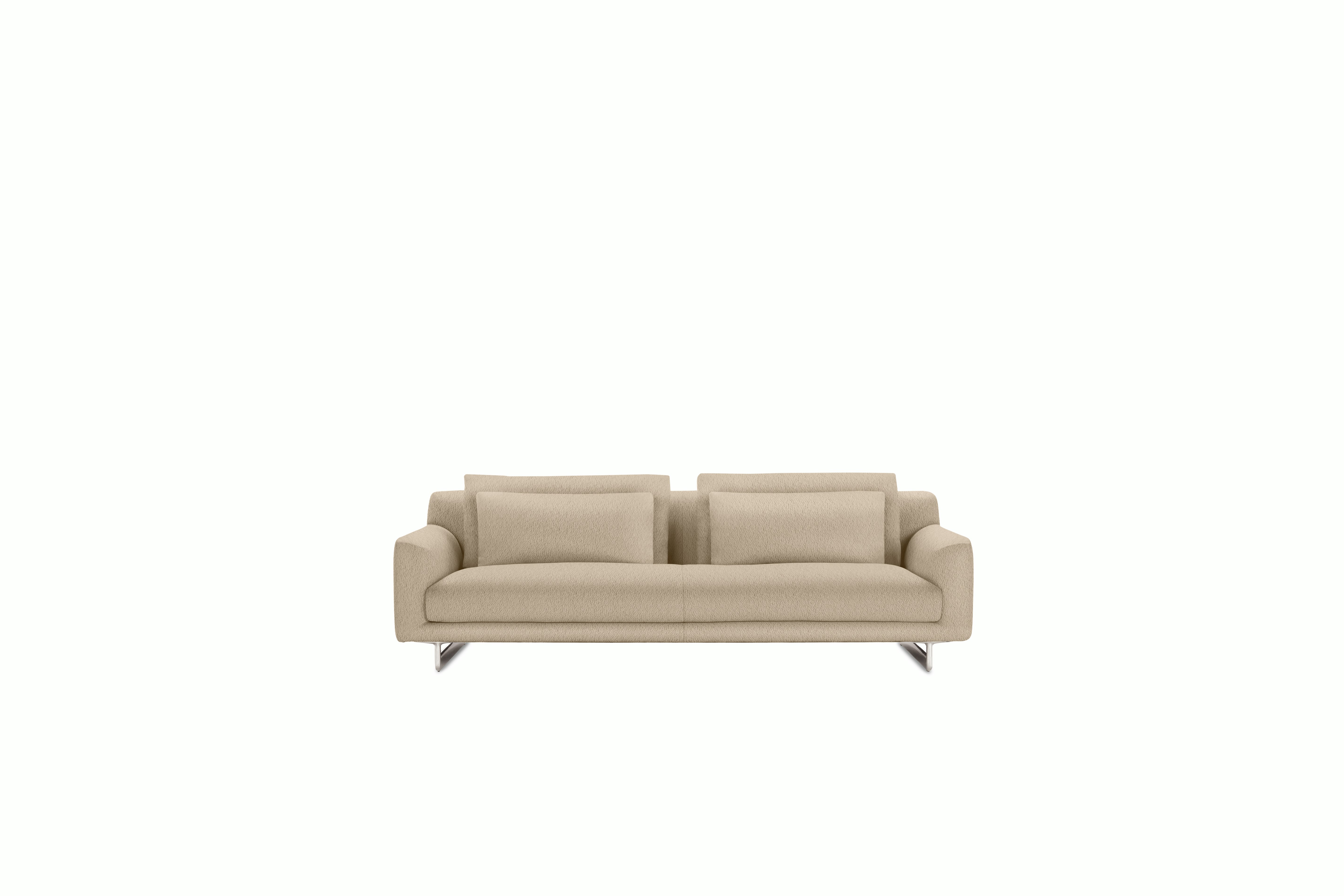 A Lecco Sofa in Sand viewed from the front.