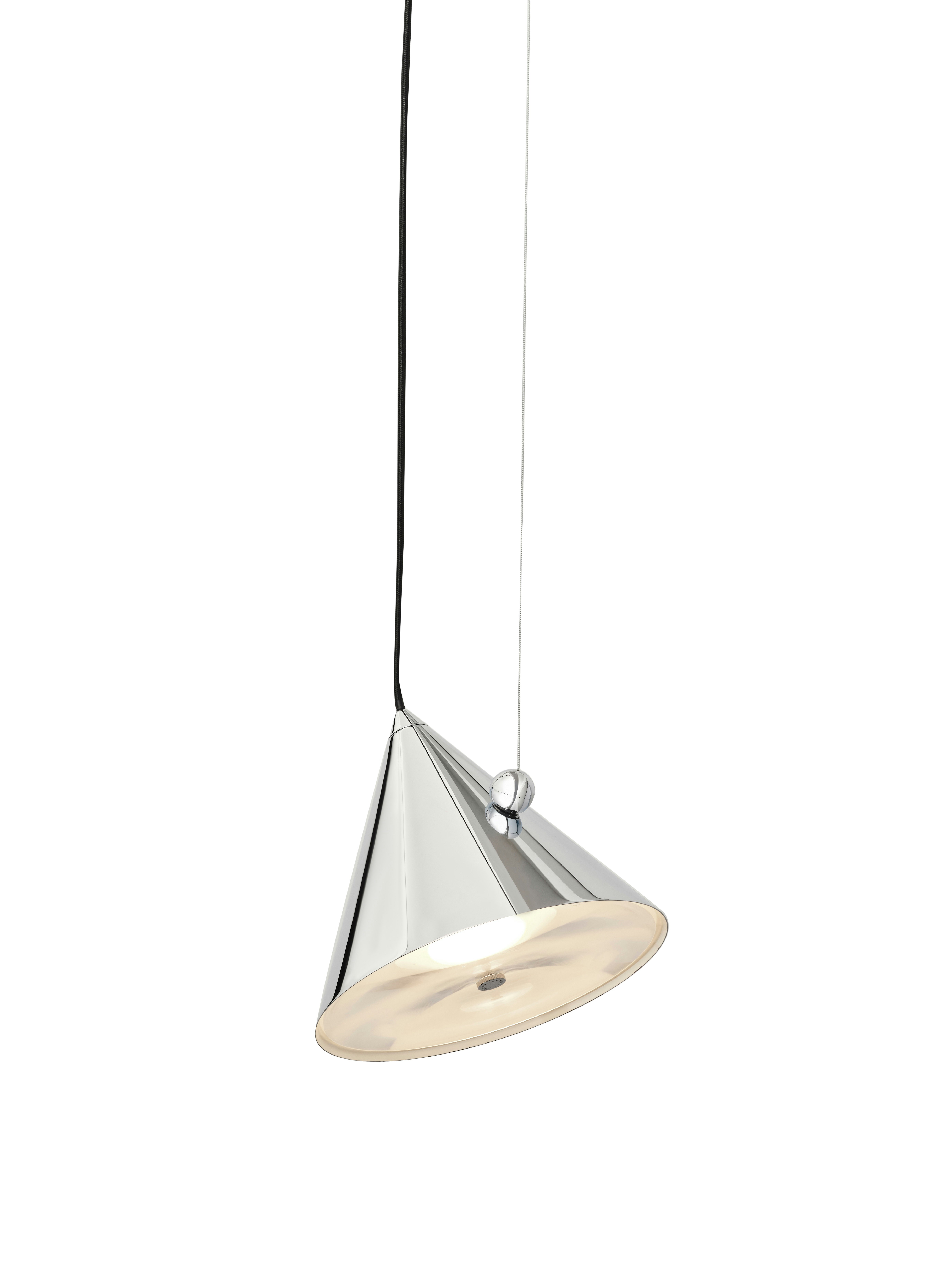 A Pose Pendant in Silver viewed from an angle.