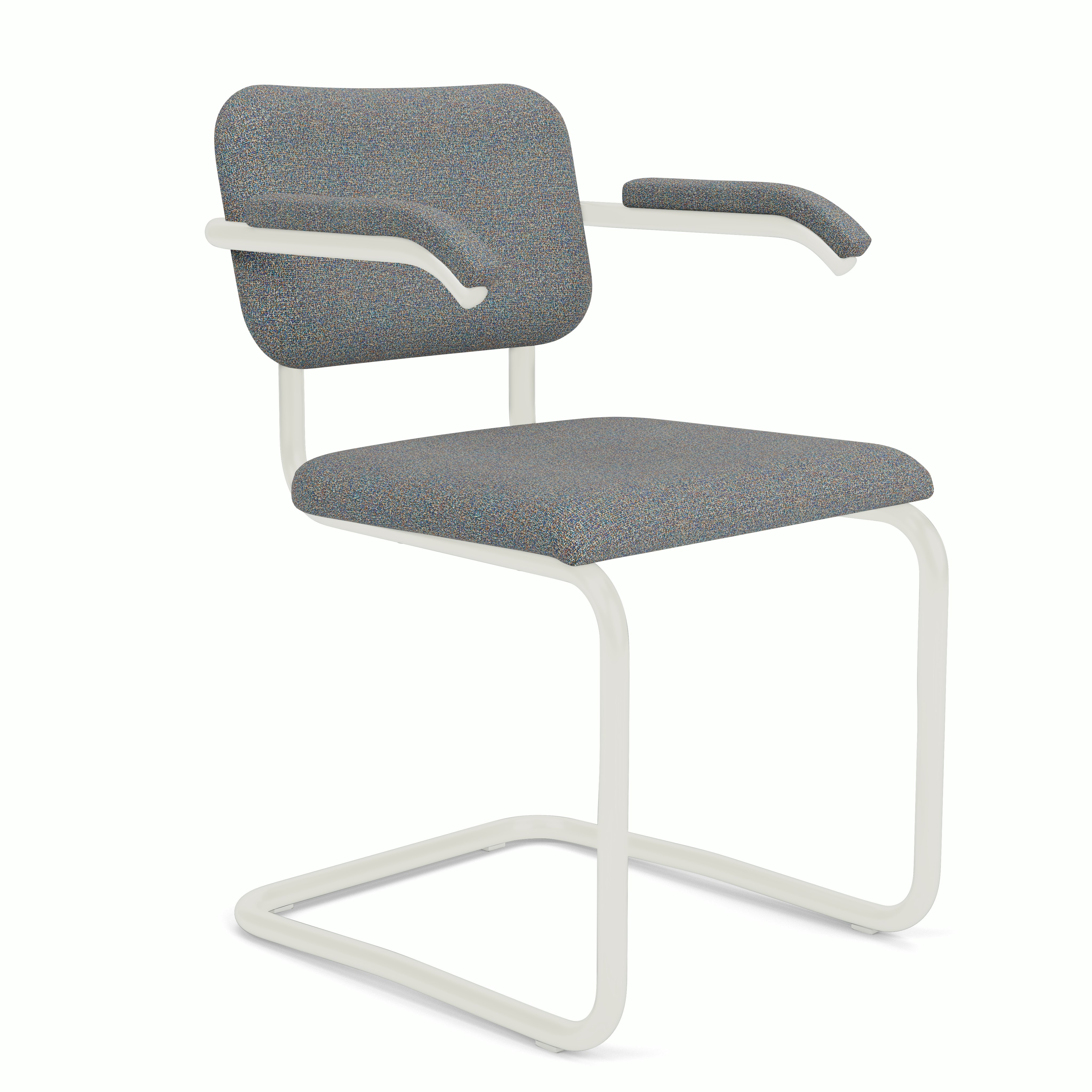 Cesca Upholstered Chair - Armchair,  Fully upholstered,   tempest,  aurora,  white frame
