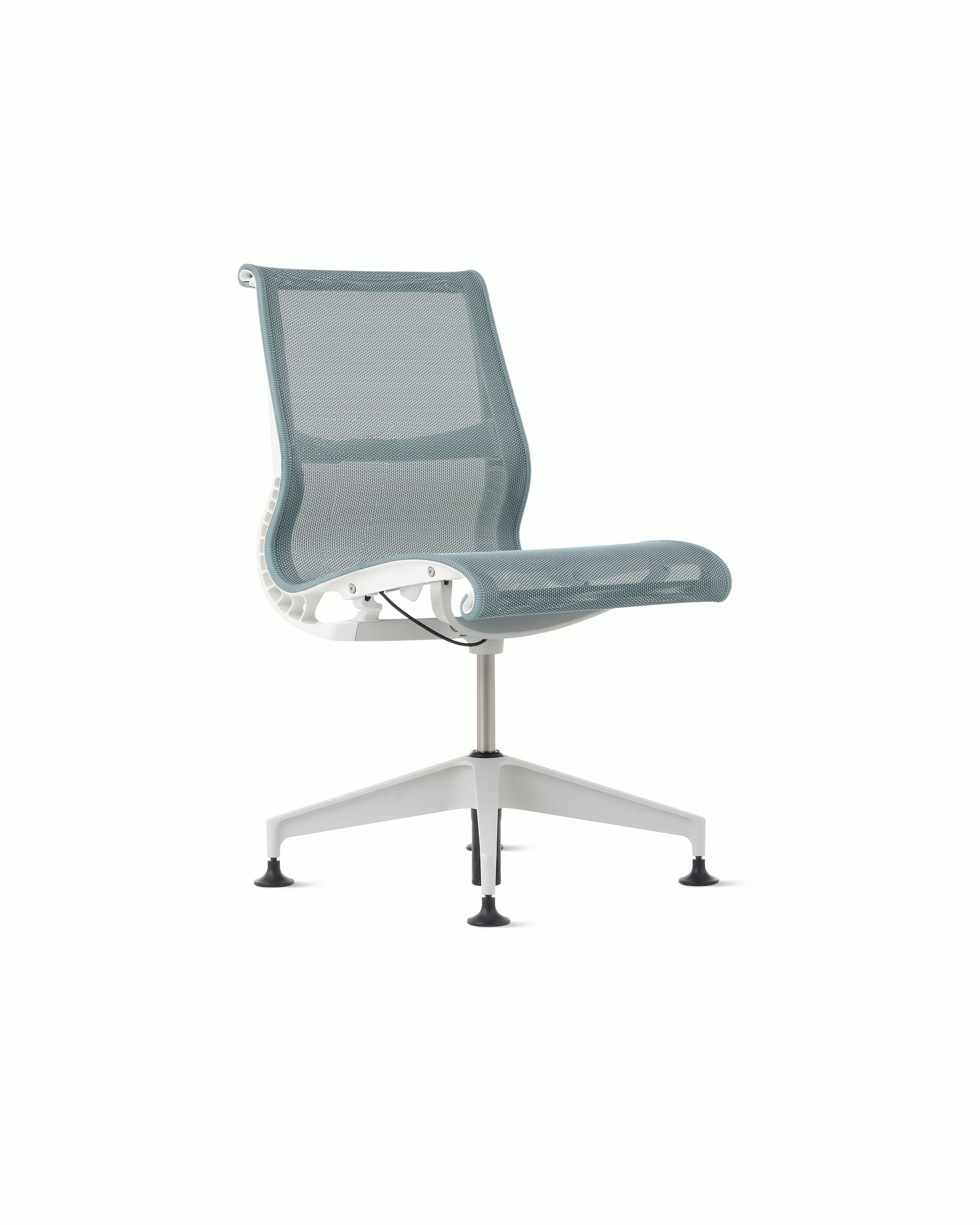 Setu Side Chair - No Arms,  Intercept,  Glacier,  Studio White,  Silver Alloy,  Glide