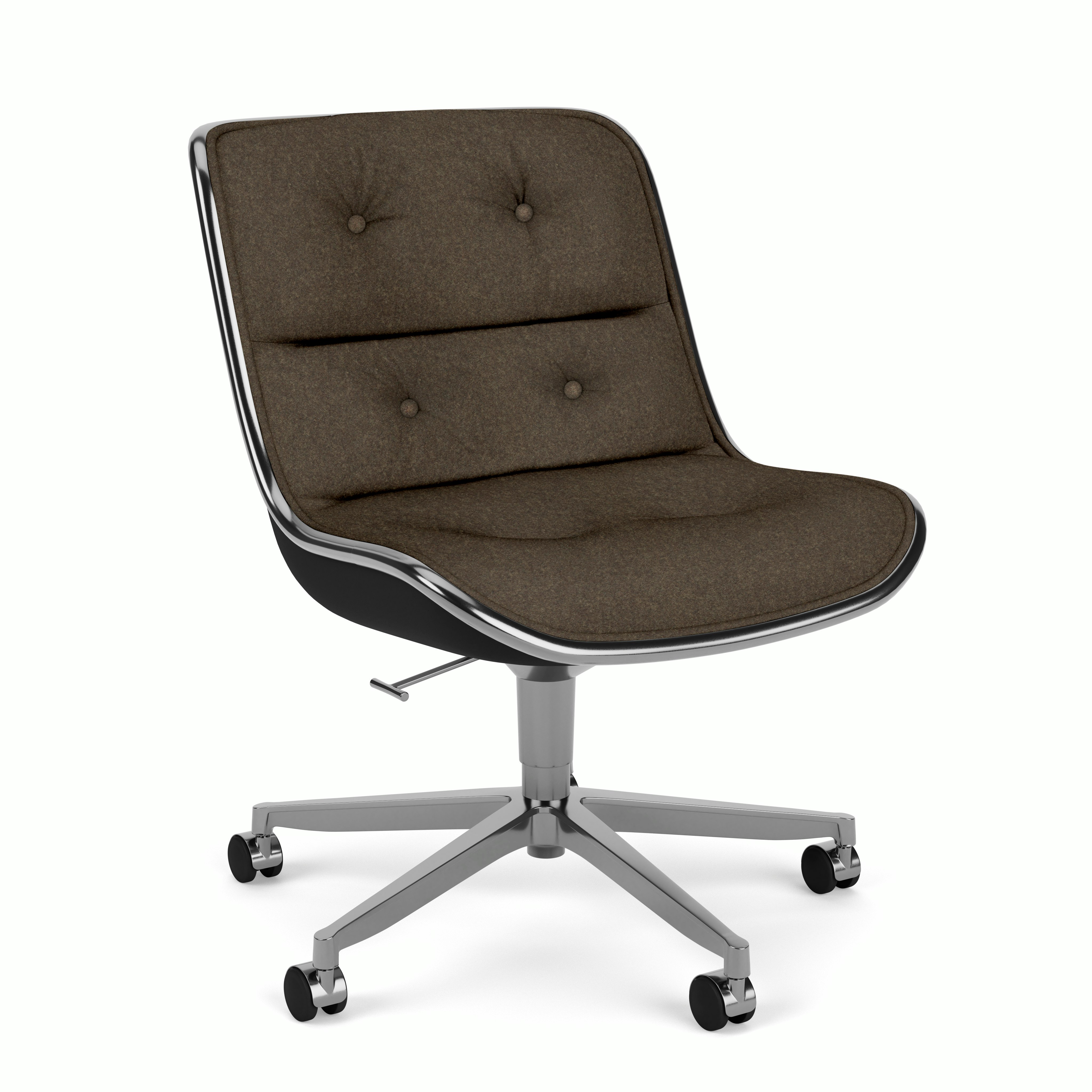 Pollock Executive Side Chair - 5 Star,  Polished Aluminum,  Wow Factor,  Tea Leaf