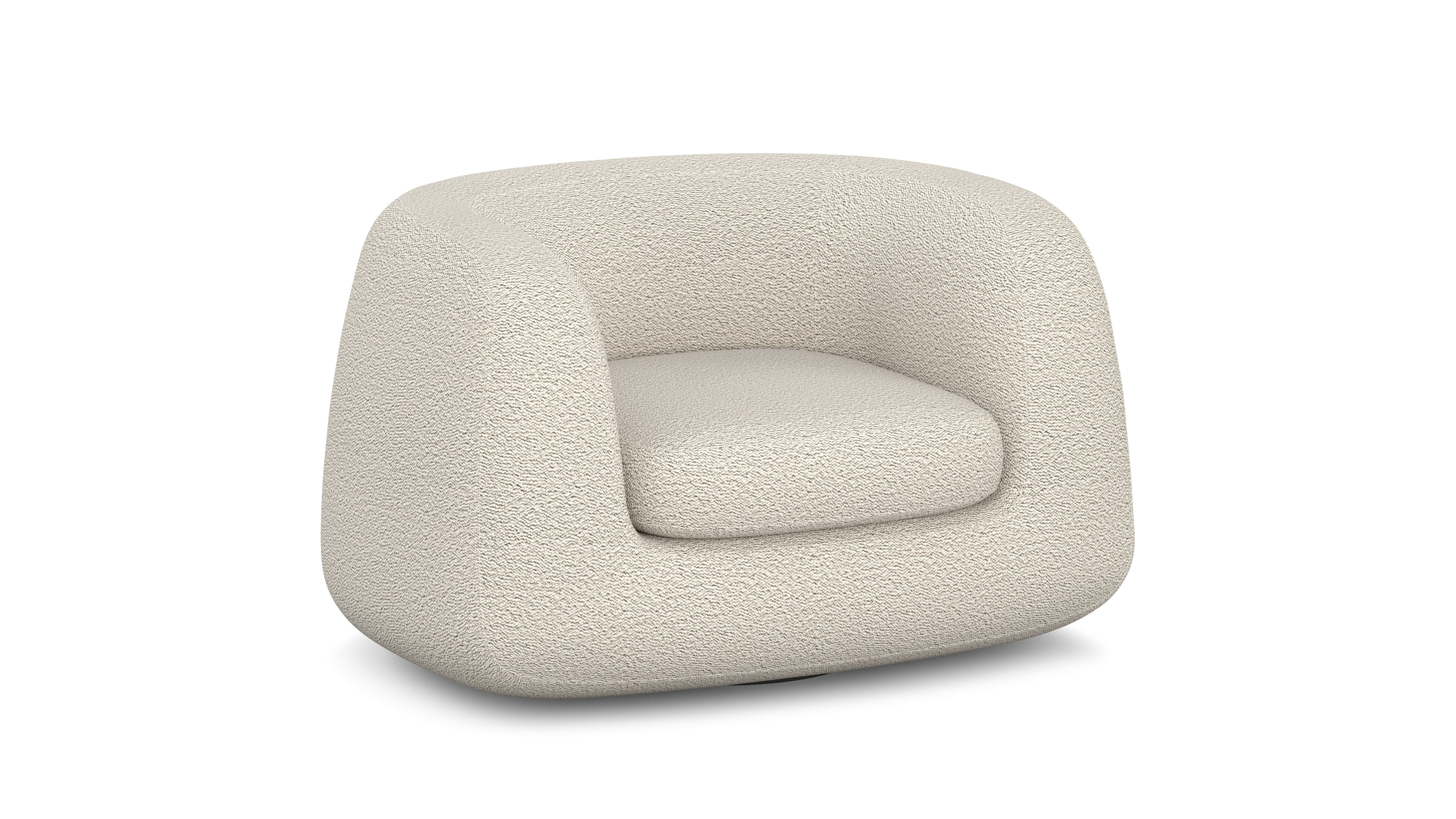 A Americano Swivel Chair in Cream Melange viewed from an angle.