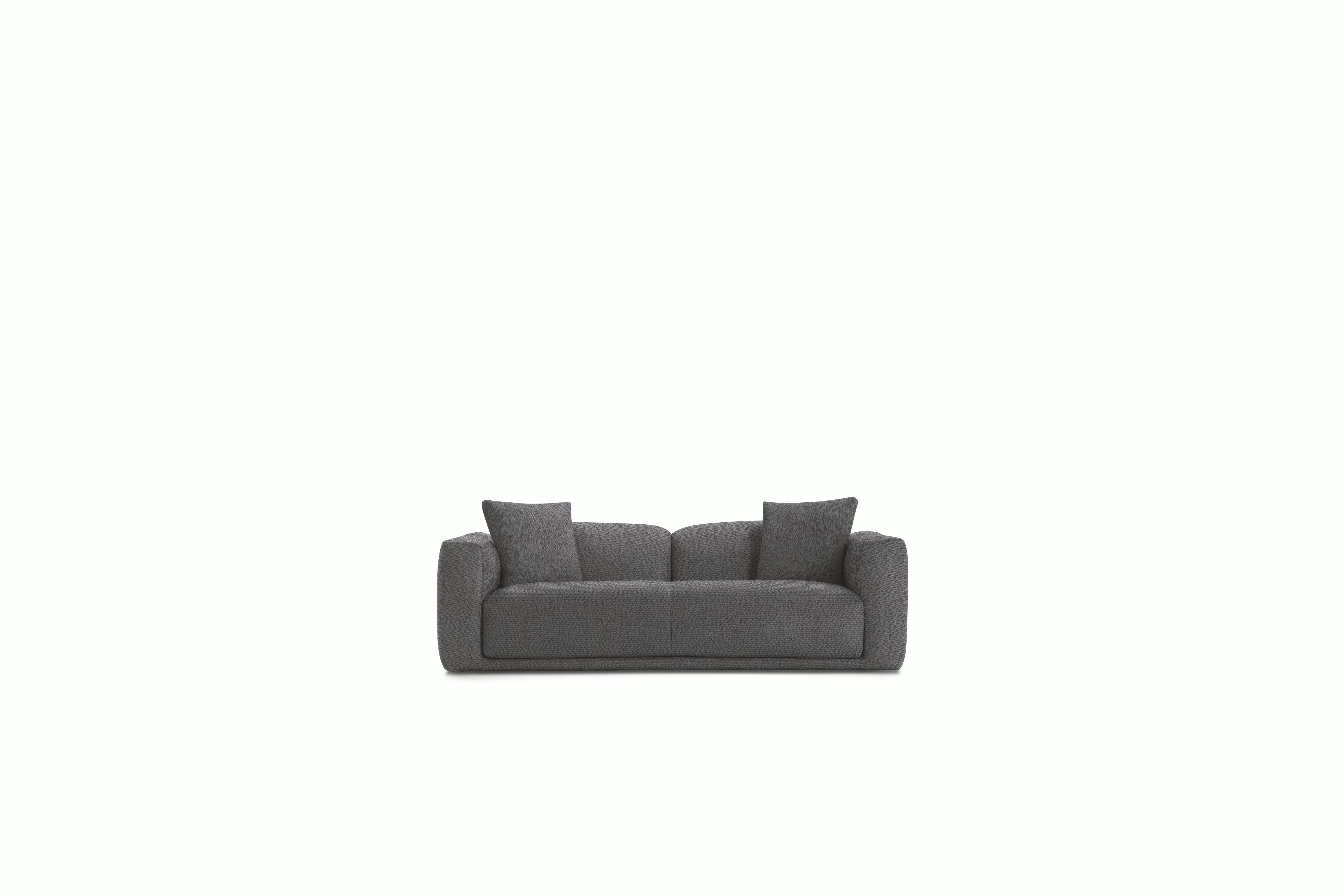 A Kelston Sofa in Grey viewed from the front.
