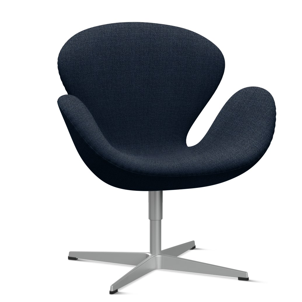A Swan Chair in Lapis viewed from an angle.