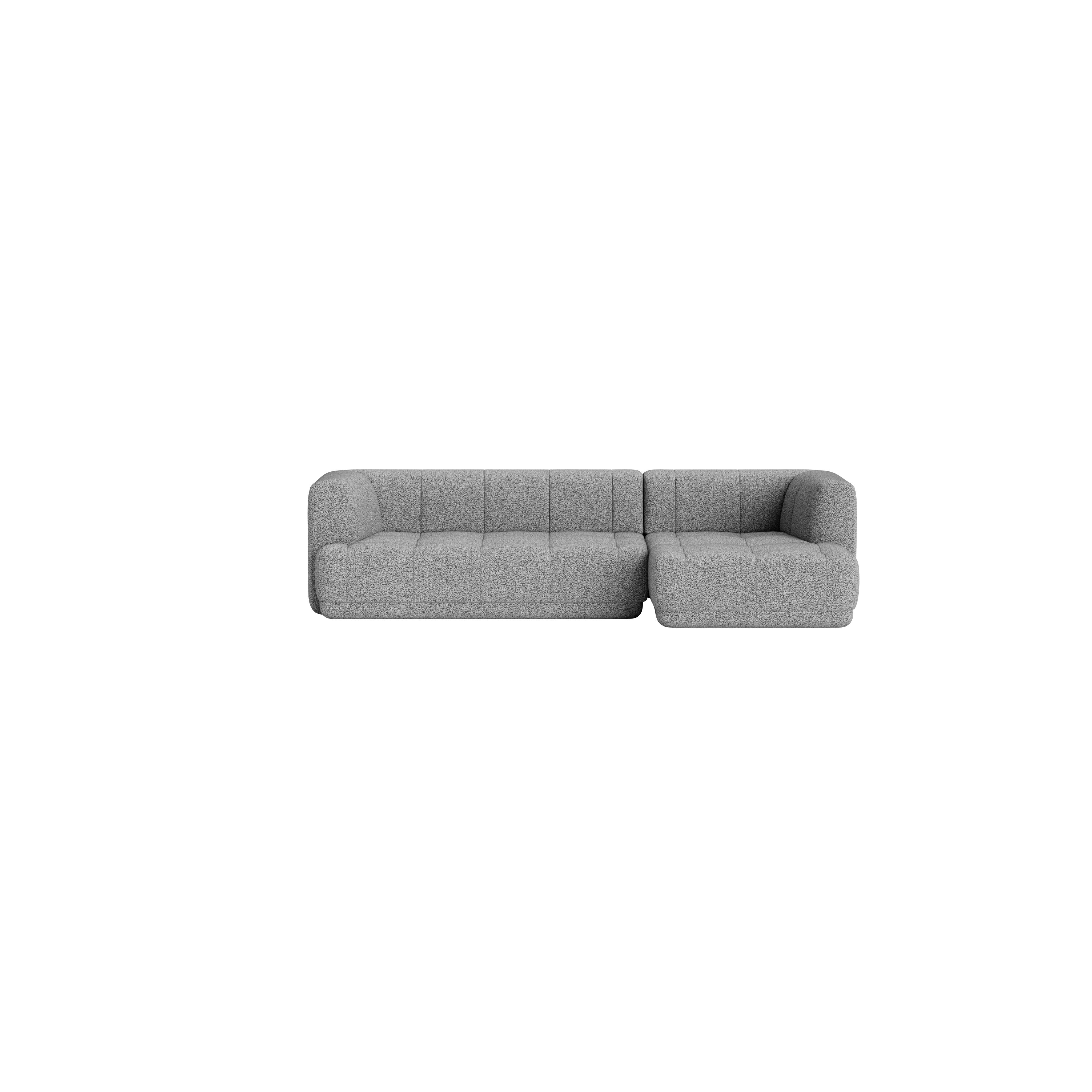 Quilton Chaise Sectional - Right, Olavi by HAY, 03 Black / White Speckle