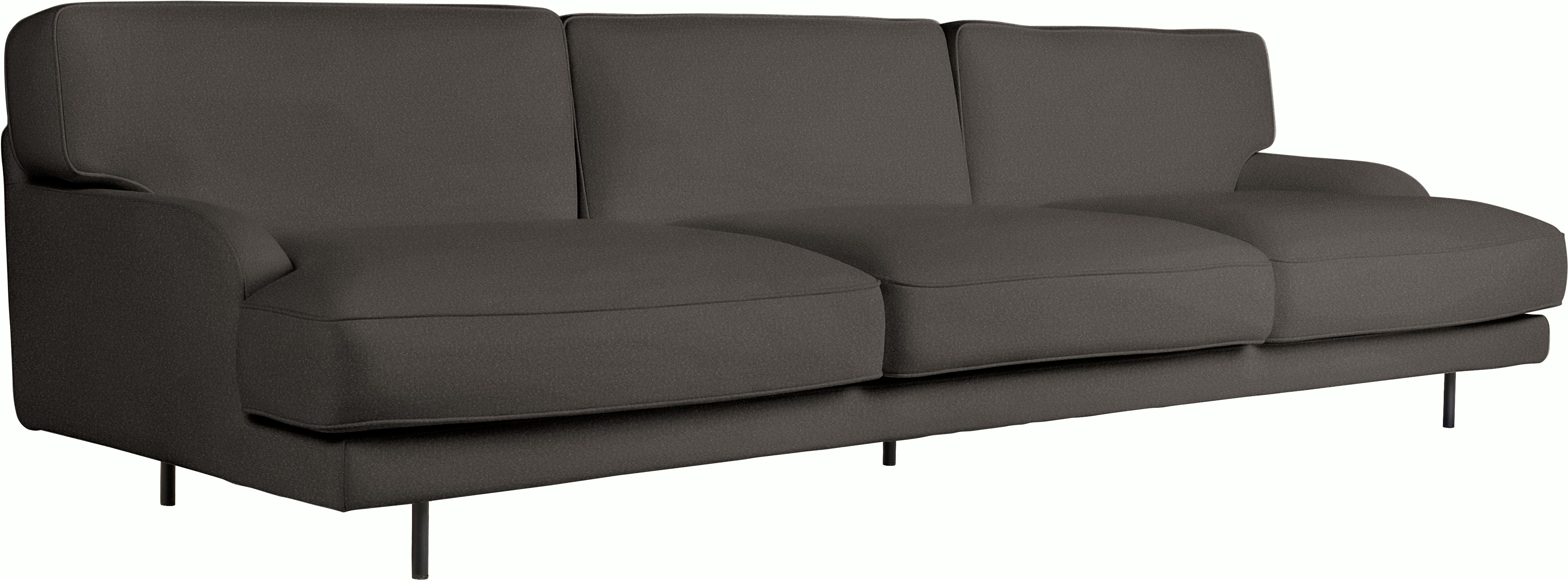 A Flaneur Sofa in Dove Viewed from an angle.