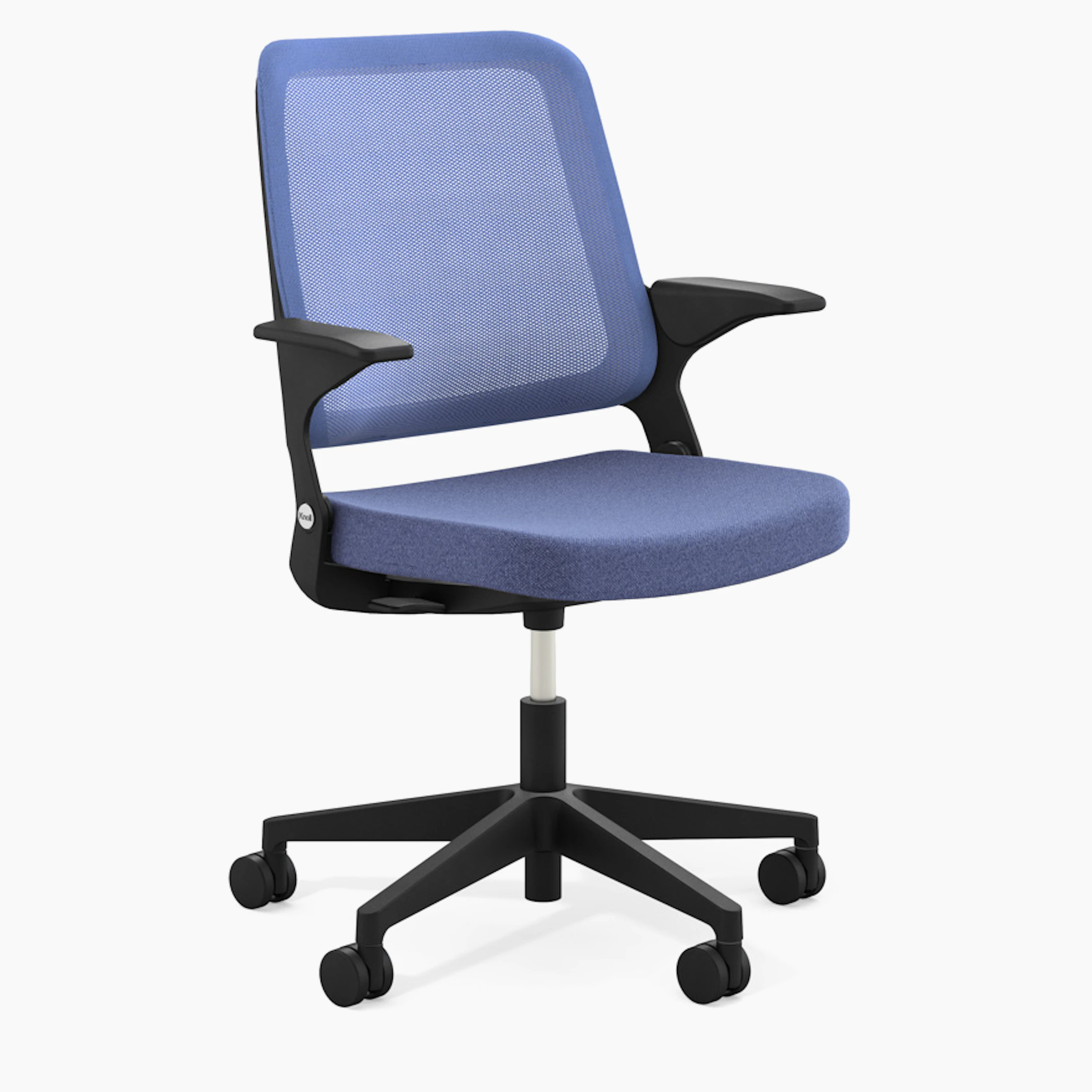 Ollo Chair - Arms, Blueberry, Blueberry, Black, Plastic, Soft Casters