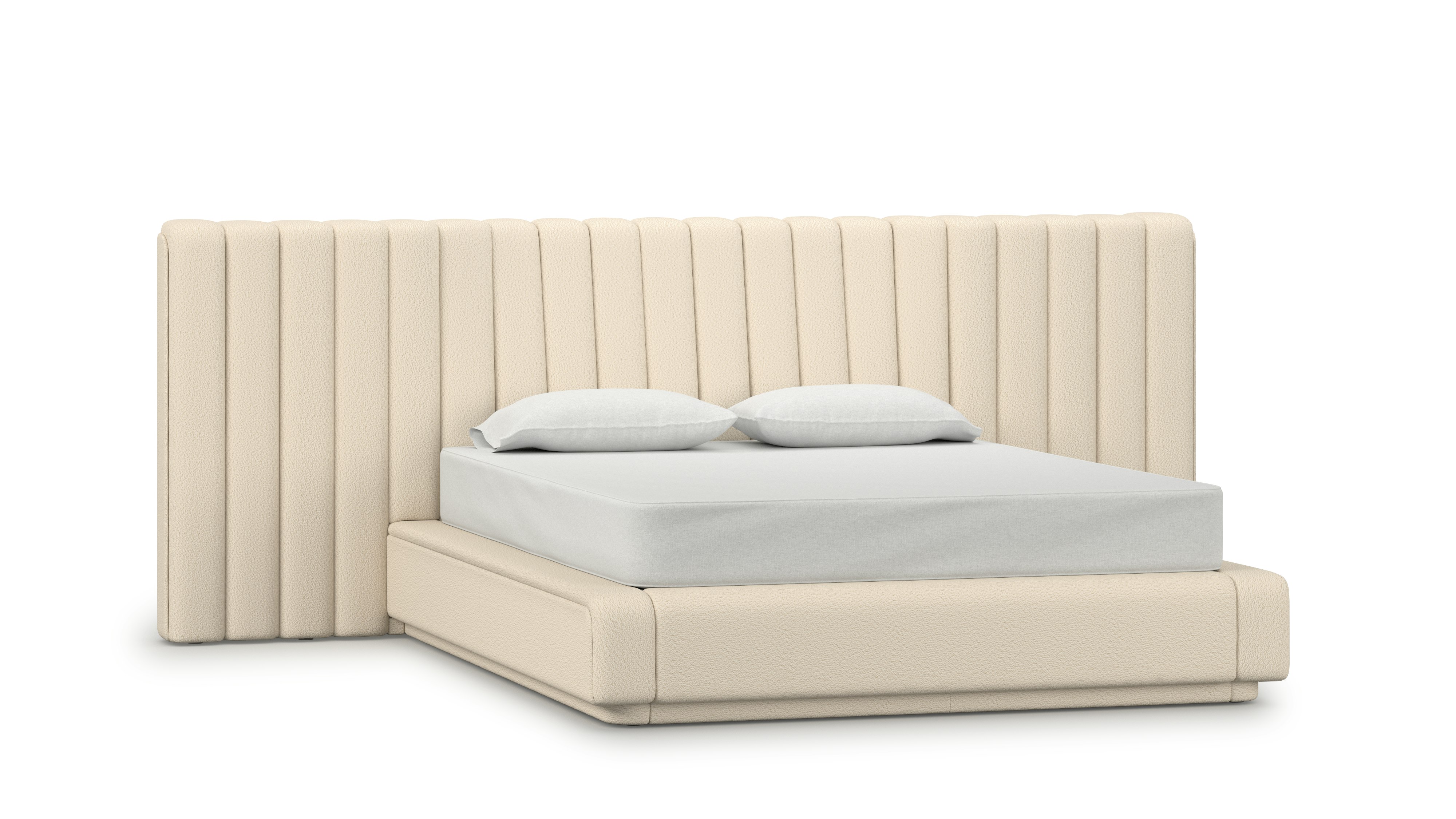 Ostling Bed - Queen,  Wide,  Turf,  Cream