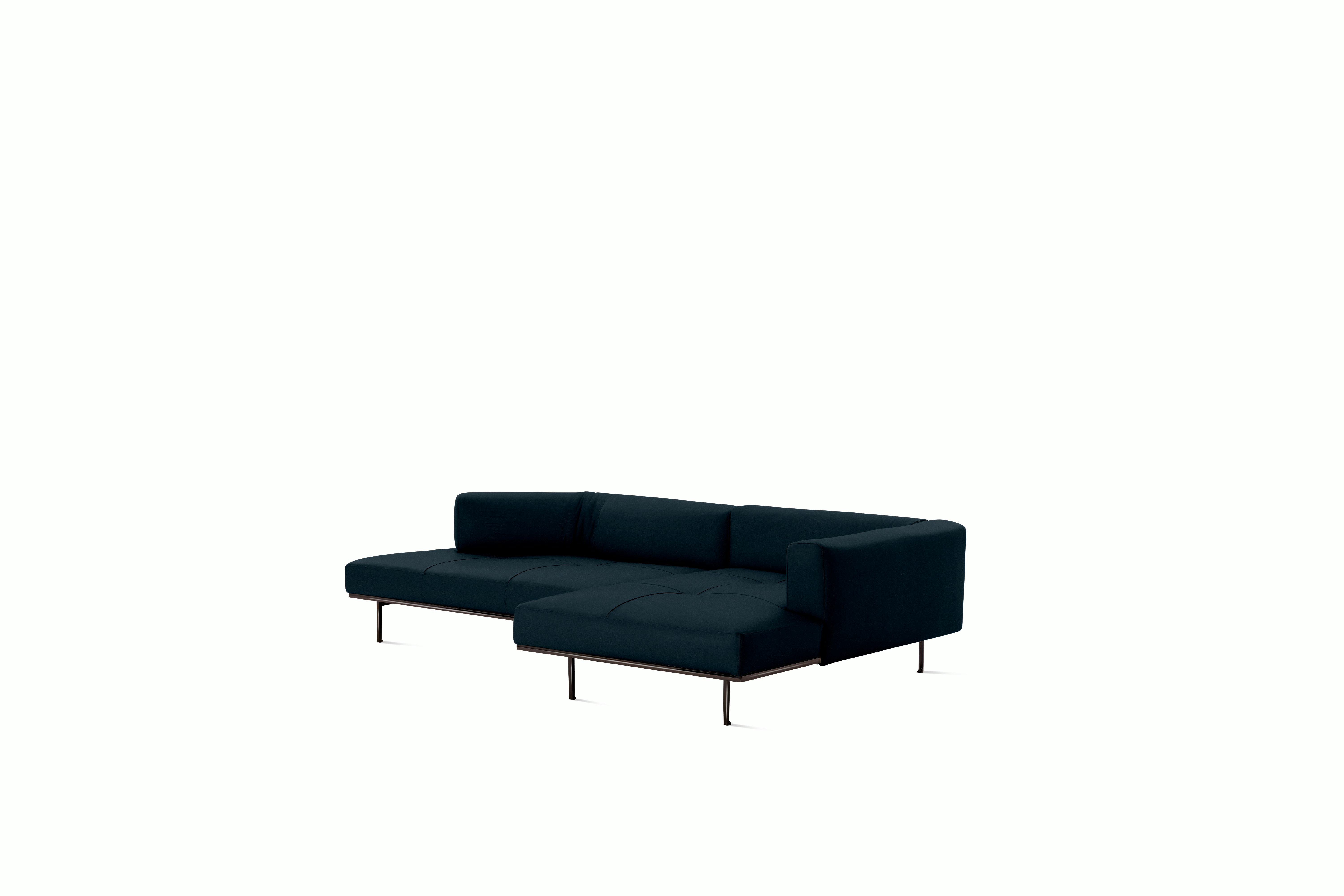Matic Sectional - M18 Config -  One-Arm Sectional,  Left,  Quilted,  Iseo,  Dark Blue,  Charcoal