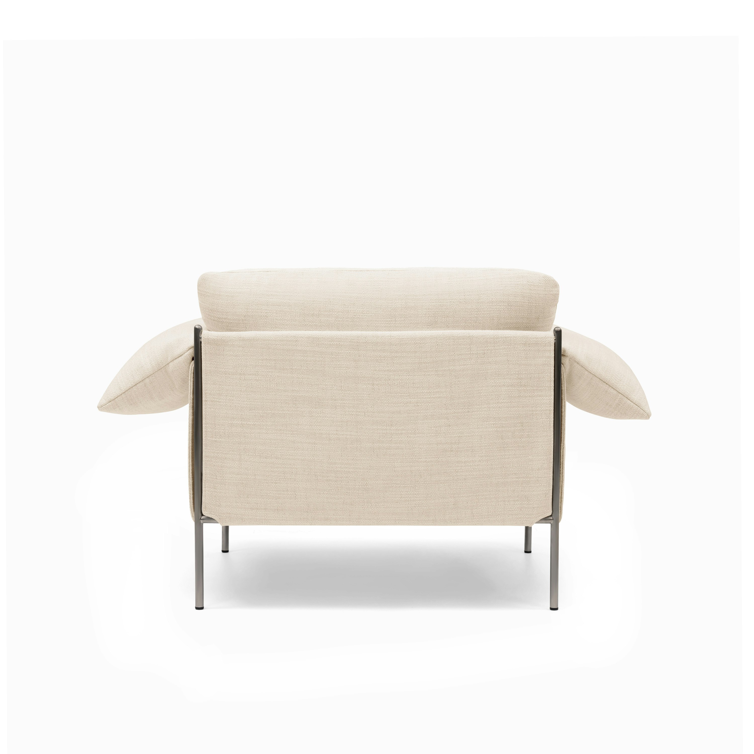 Alva Occasional Chair Brushed Steel Frame Hyams Sable