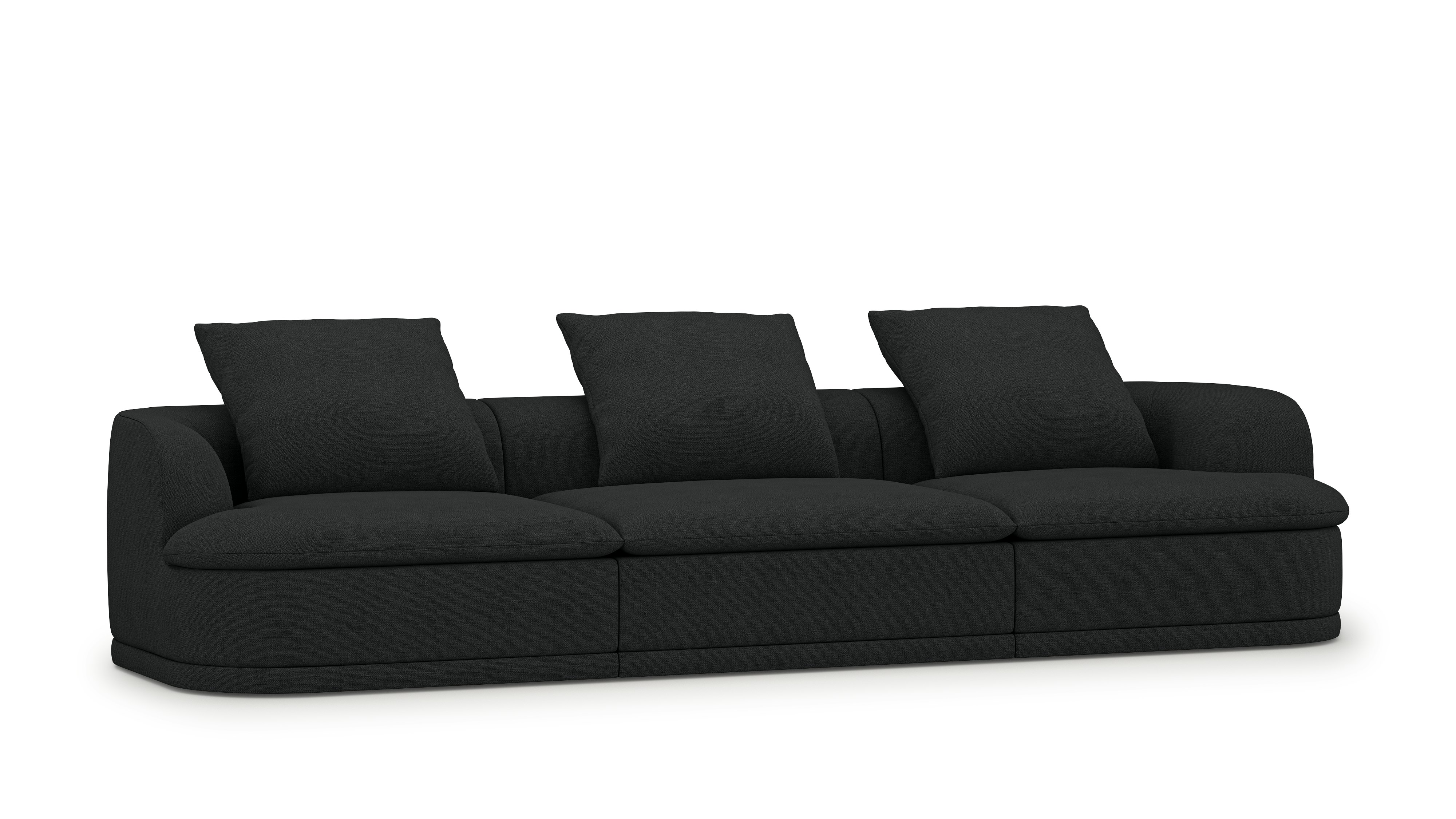 A Atlason Composed Modular Sofa in Cinder viewed from an angle.