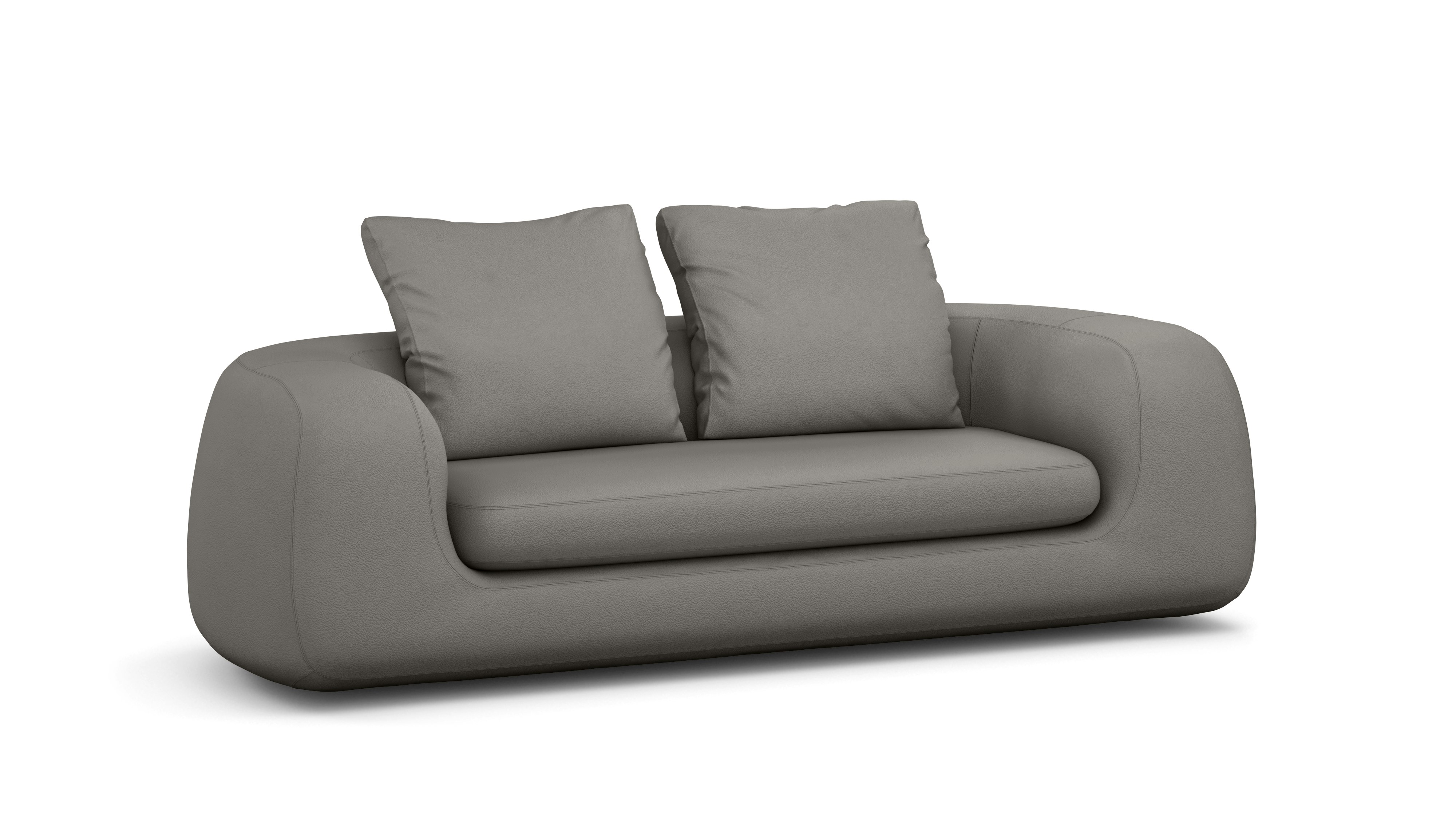 A Atlason Americano Sofa in Prone Leather, Script viewed from an angle.