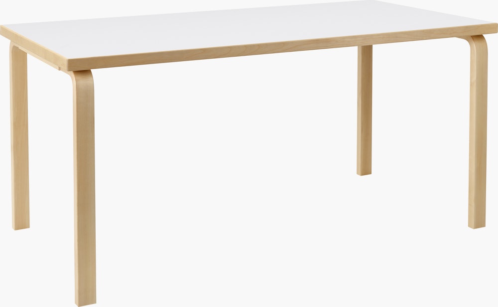 L-Leg Table - Rectangle, 59 Inch , White Laminate