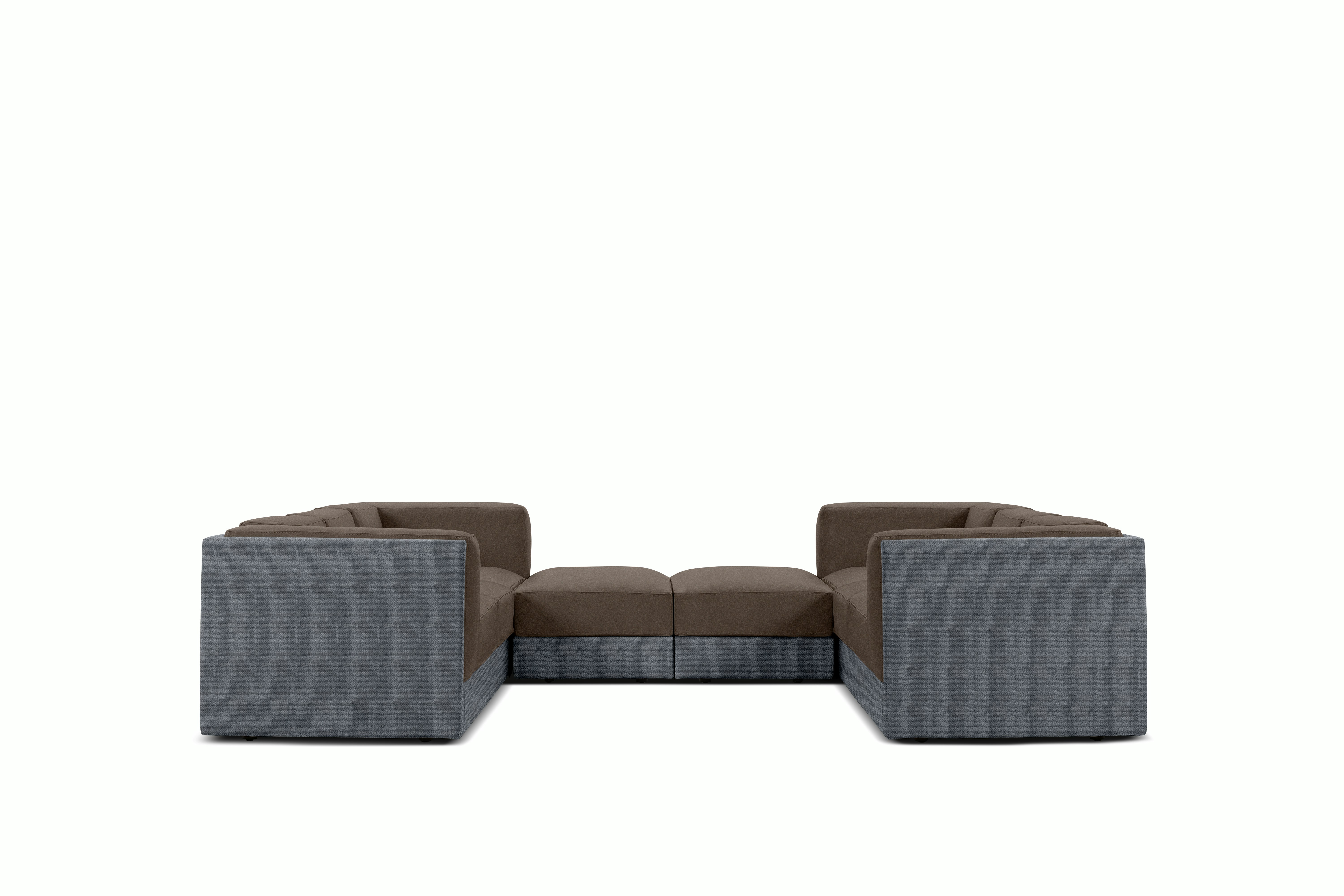 Symme U-Sectional - Fabric Frame,  Pebble Weave,  Pumice,  Pecora,  Chocolate