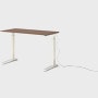 Renew Sit-To-Stand Desk - 23x46,  Veneer Walnut,  White,  Polished Aluminum,  Standard Power