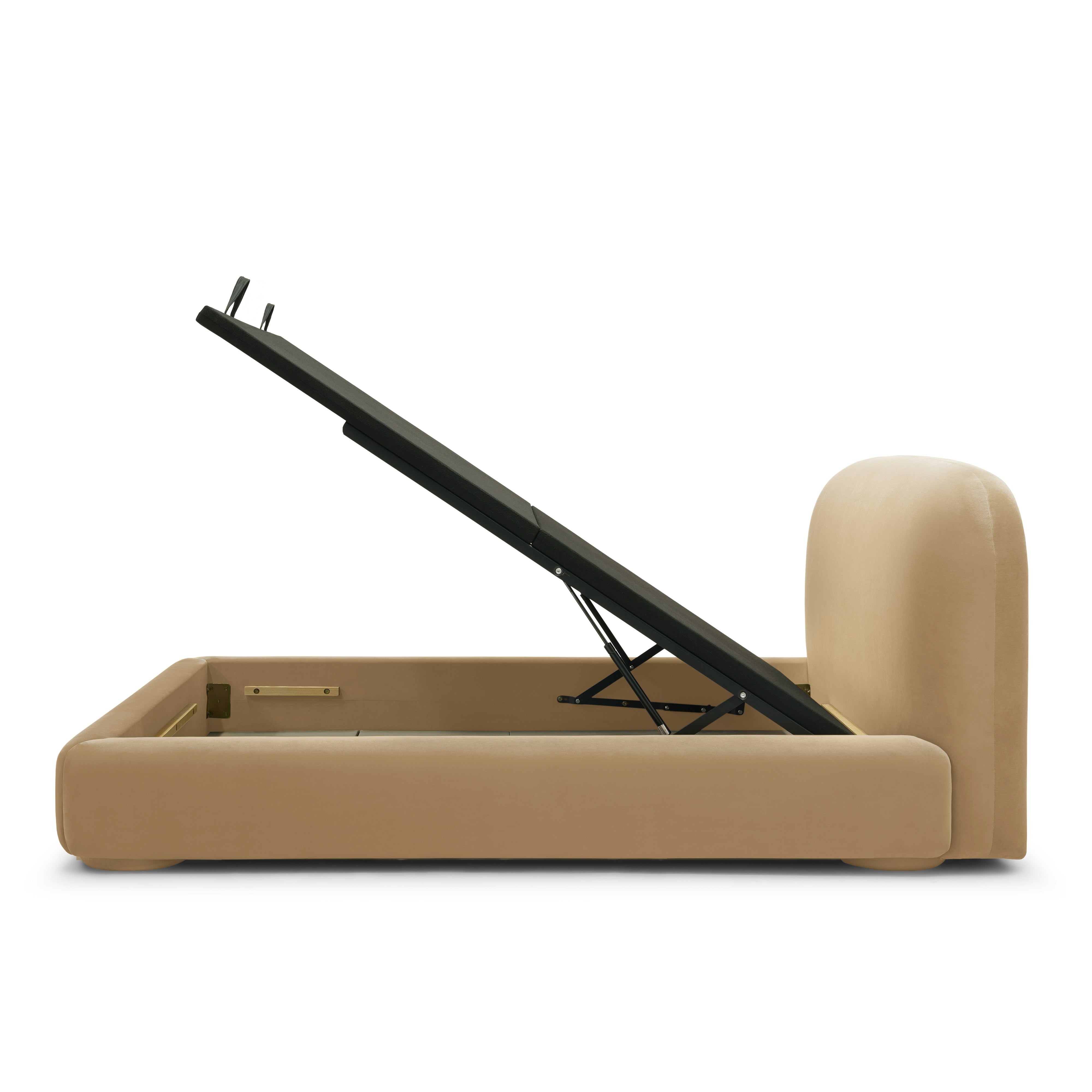 Lull Bed - King, Storage, Fabric, SE Malibu Velvet, Dune 2.0