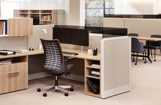 laminate fronts wood grain laminate cubby open personal storage floorstanding sliding door add up glass doublewide pedestal overhead storage task light task chair open pedestal