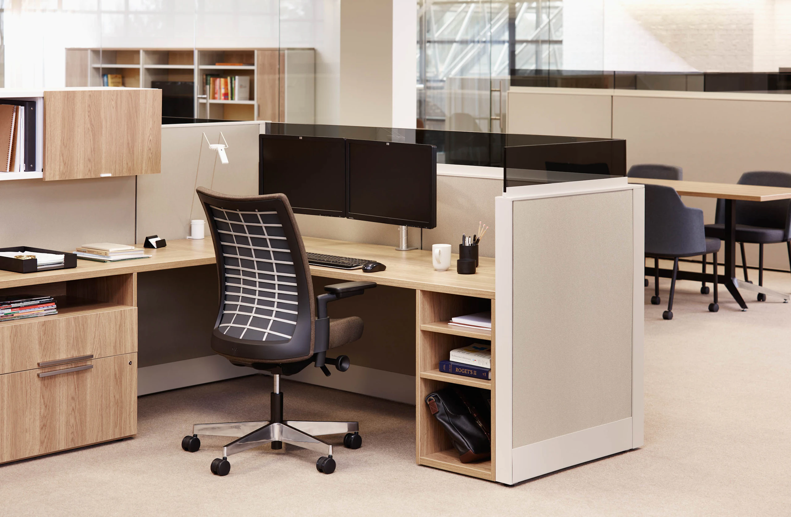 Laminate fronts wood grain laminate cubby open personal storage floorstanding sliding door add up glass doublewide pedestal overhead storage task light task chair open pedestal.
