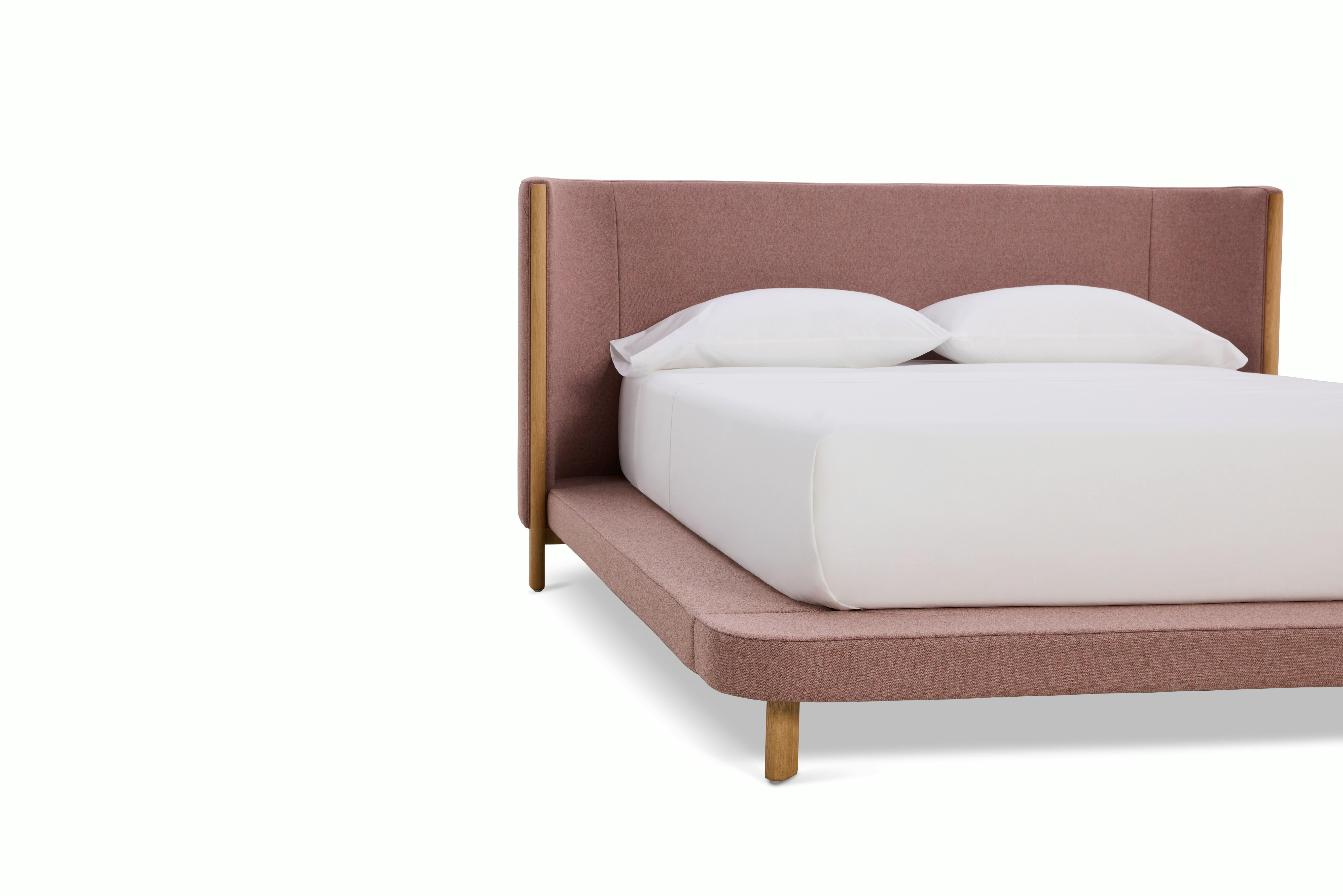 Emmy Bed - Tall in Oak and Pecora Peony