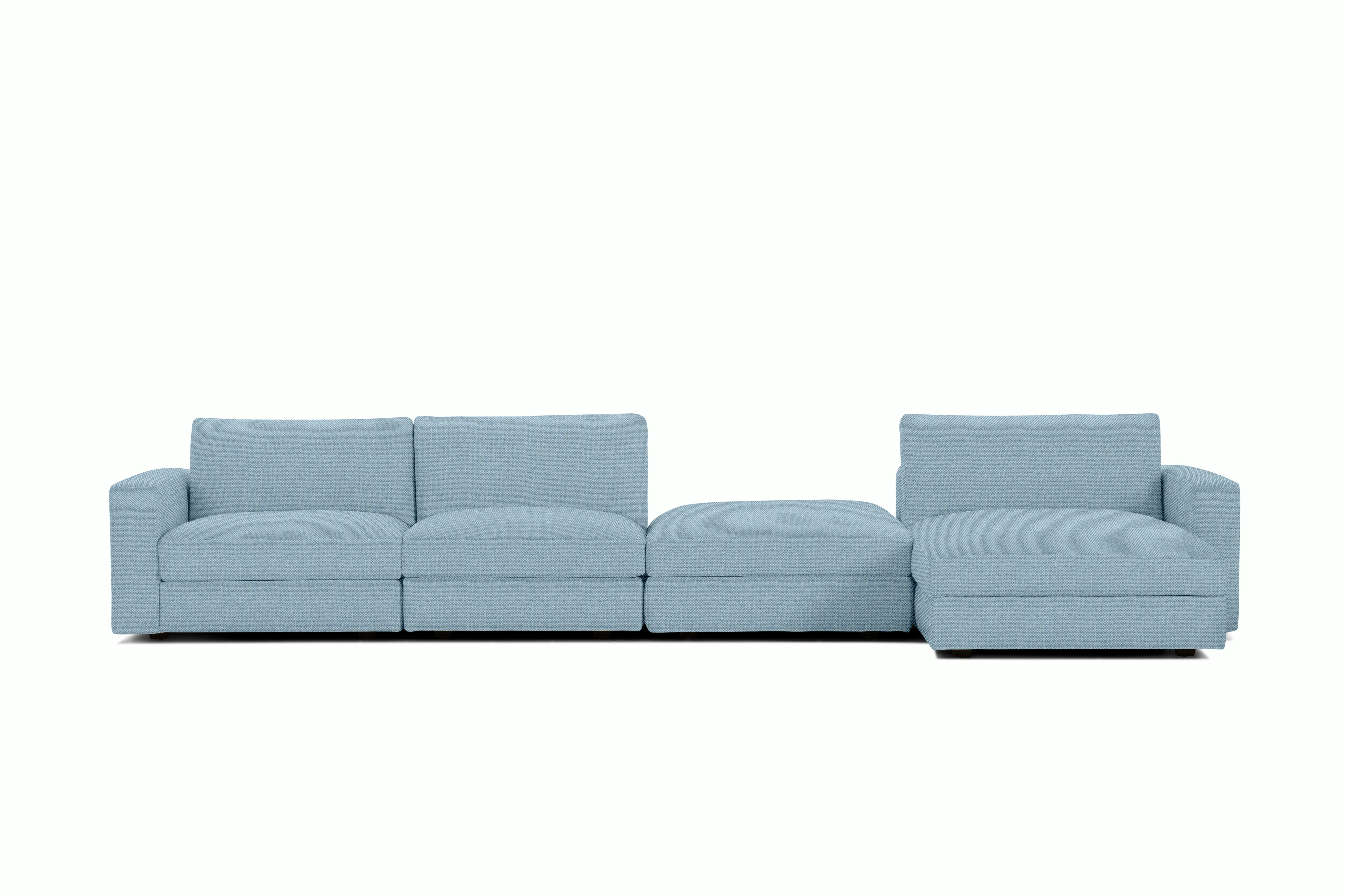 Reid Sectional - Sectional With Ottoman,  Right,  Mode,  Toile,  1" Block"