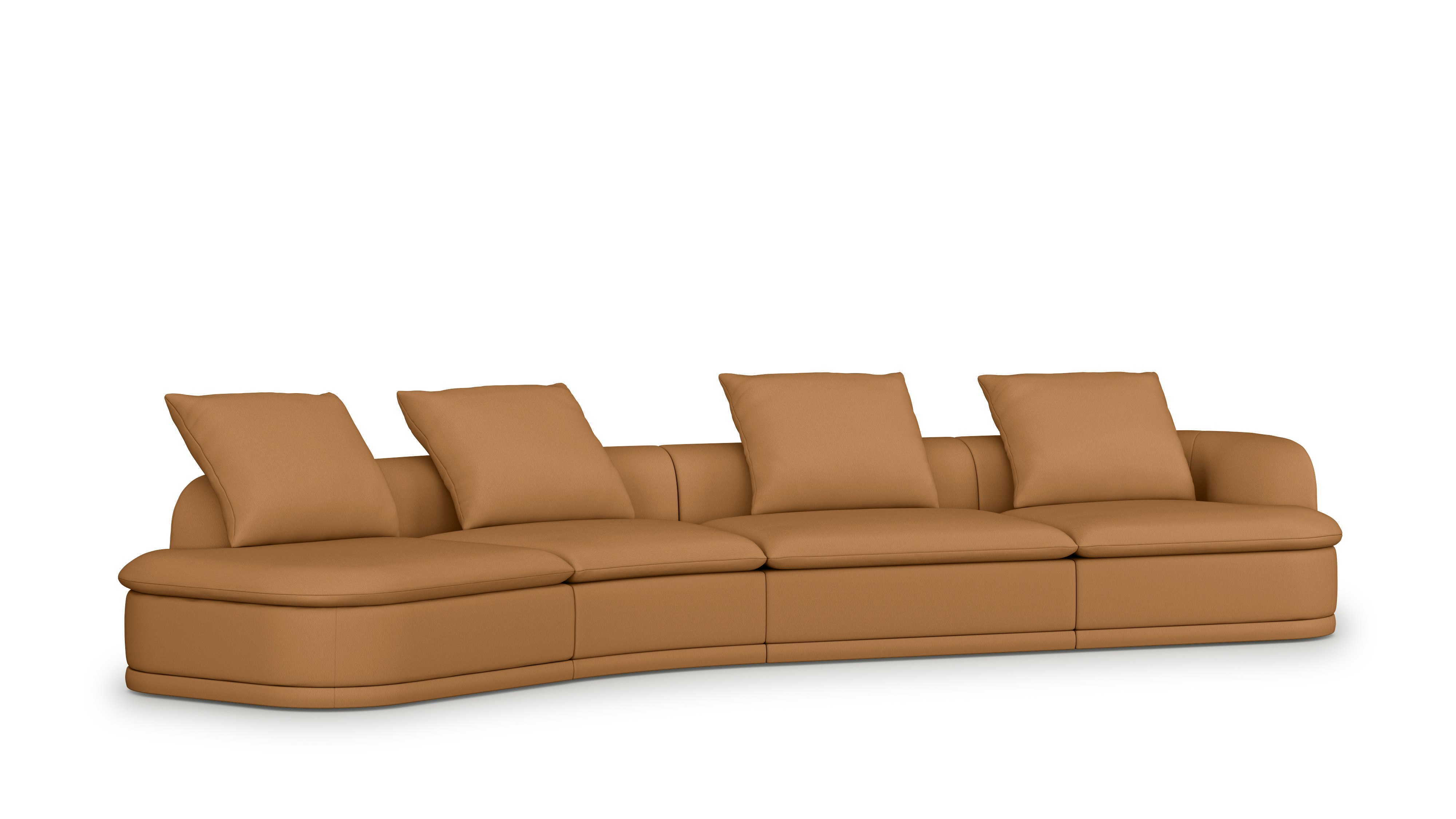 A right-facing 171 inch Atlason Composed Modular Sofa Open Sweep Sectional in Prone: Shore viewed from an angle.
