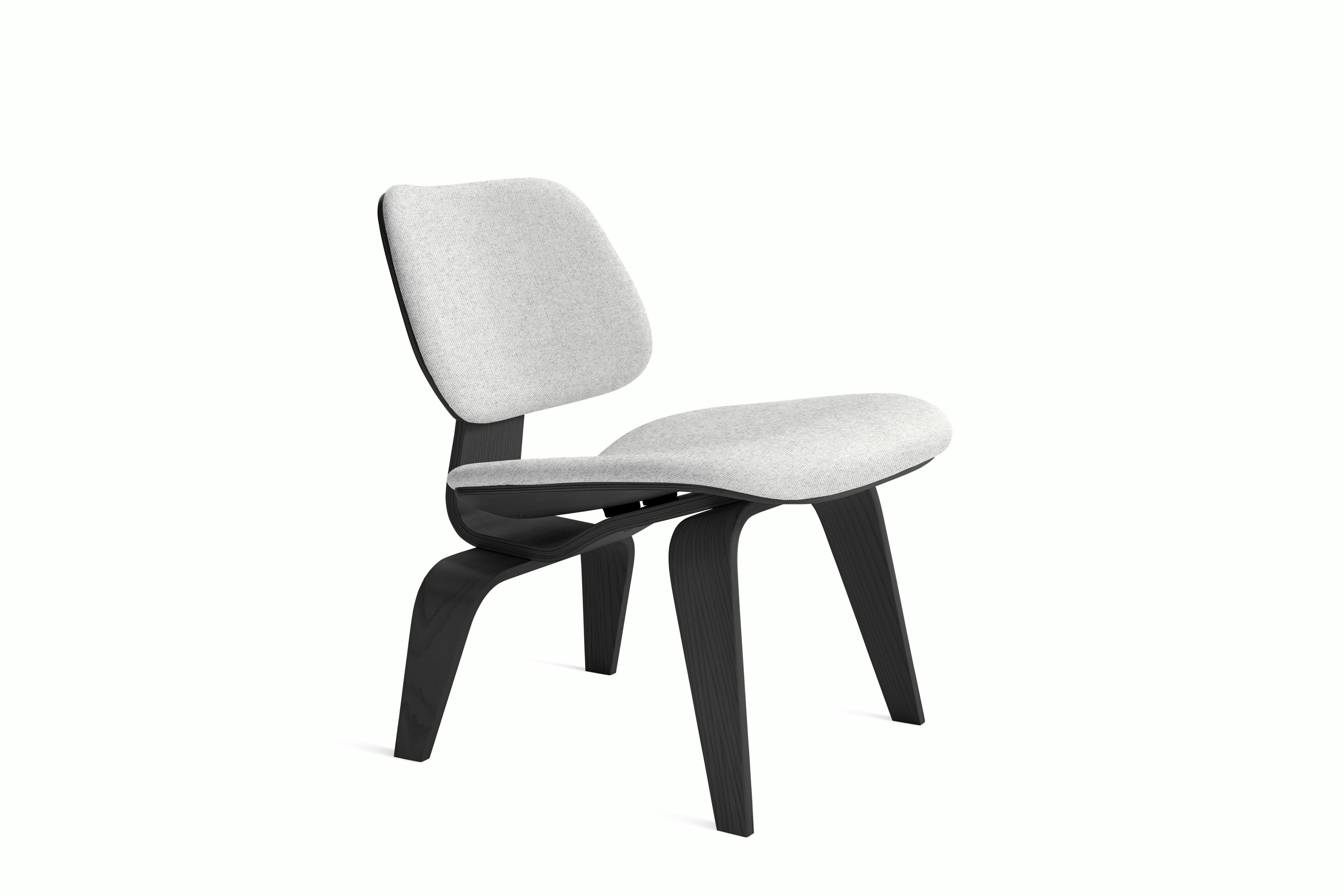 Eames Molded Plywood Lounge Chair Wood Base (LCW) - Upholstered, Ebony, Luce, Relic