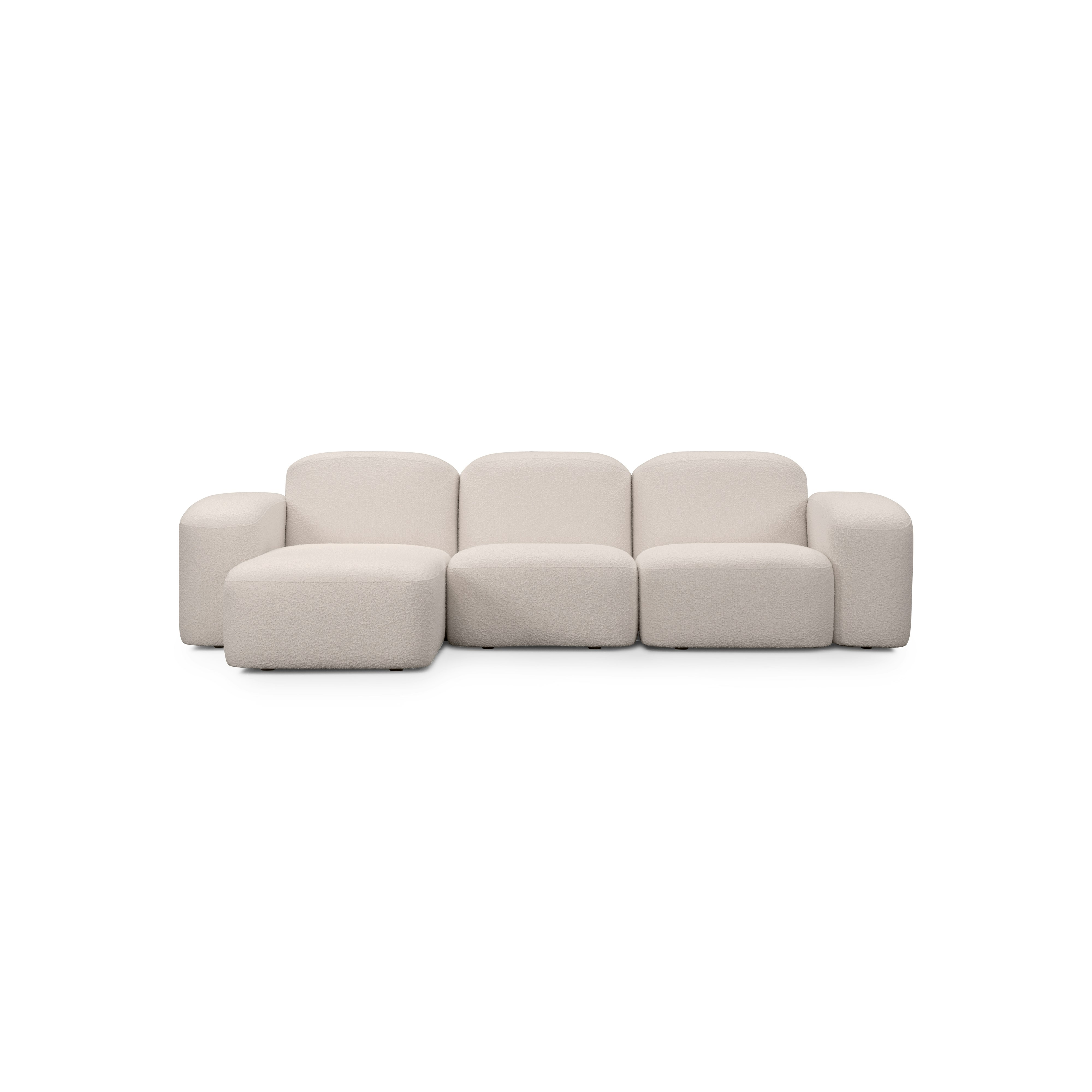 Muse Sectional Chaise - 3 Seater, Boucle, La Creme, LAF
