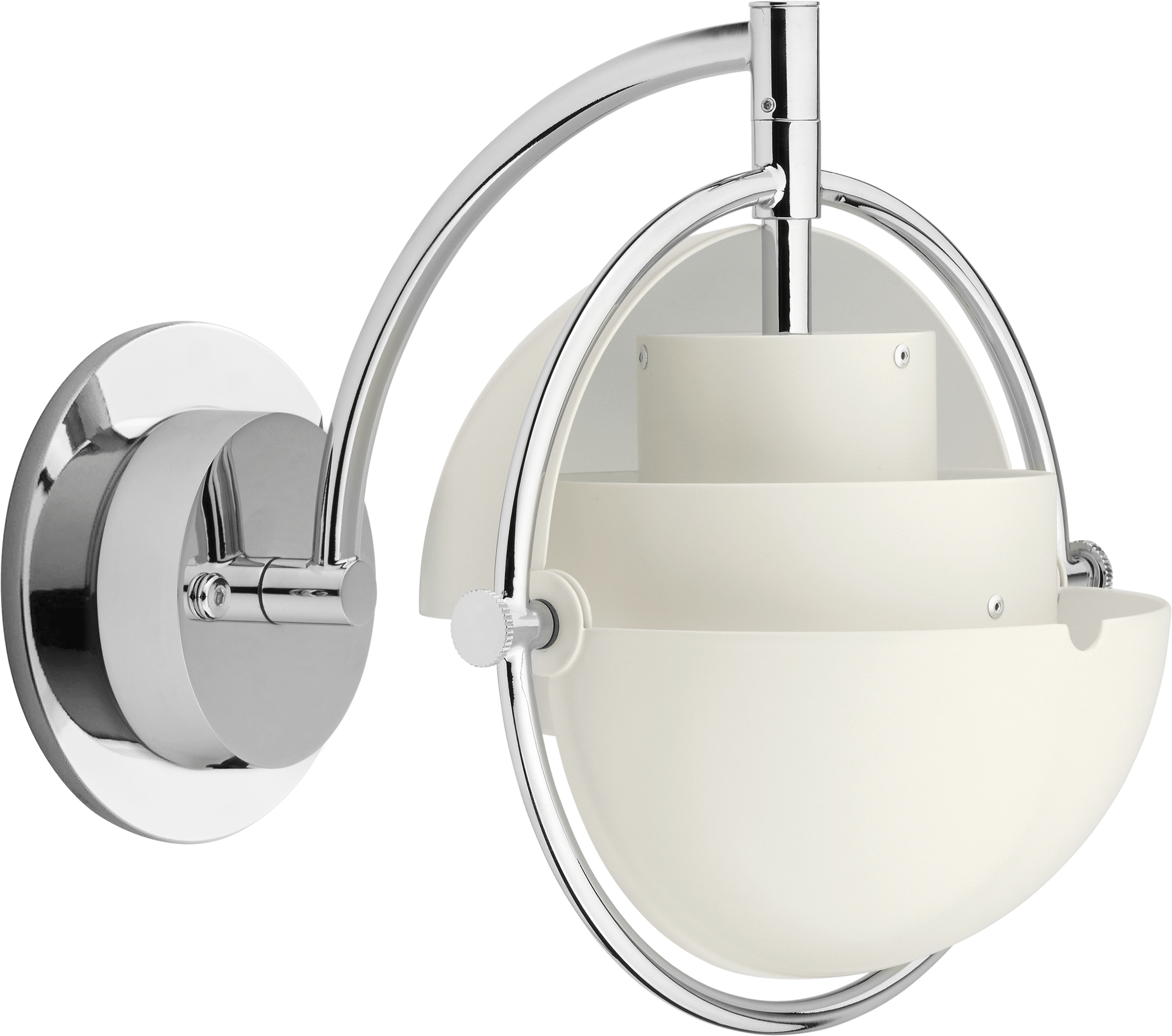 A Multi-Lite Wall Lamp in Chrome, White Semi Matte viewed from an angle.