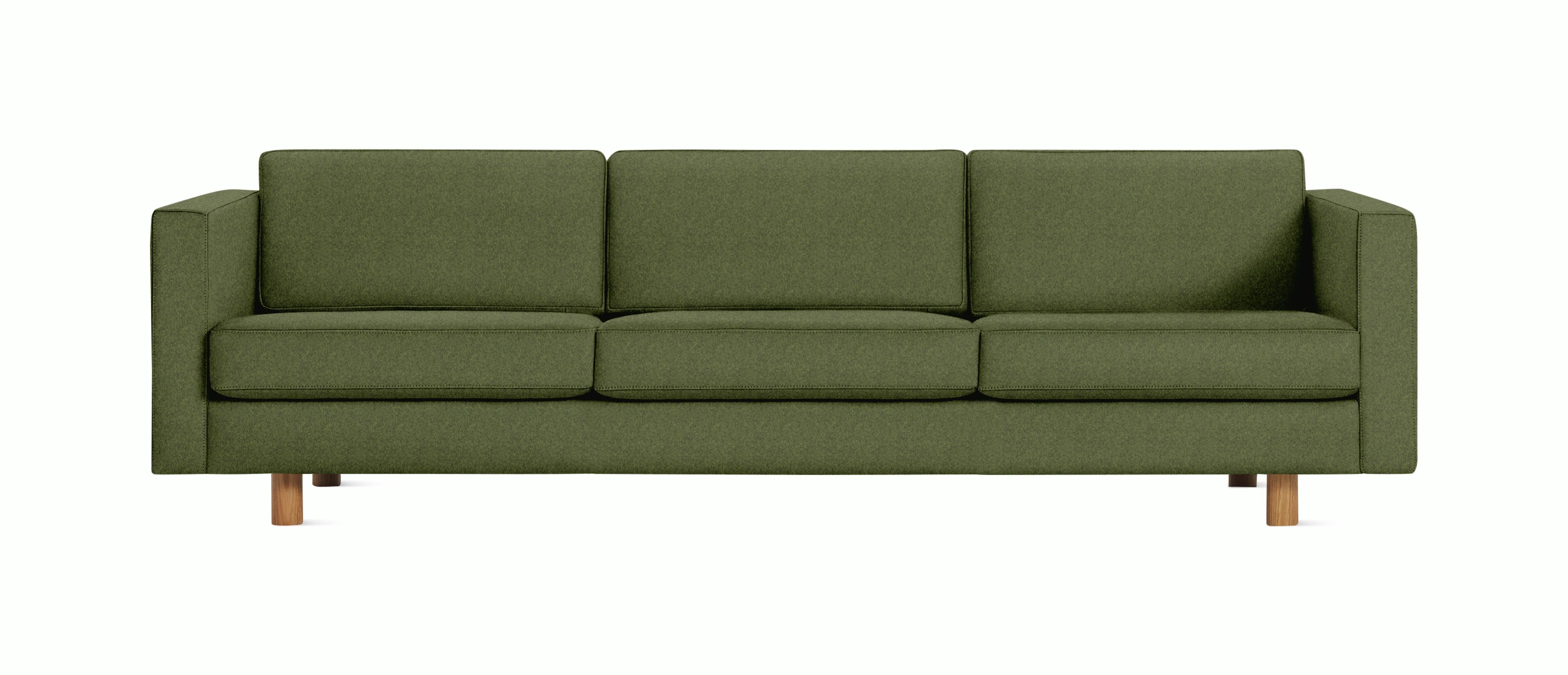 Lispenard Sofa three seater in heathered green color with 4" legs.