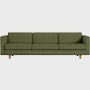 Lispenard Sofa three seater in heathered green color with 4" legs.