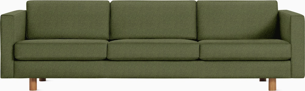 Lispenard Sofa three seater in heathered green color with 4" legs.