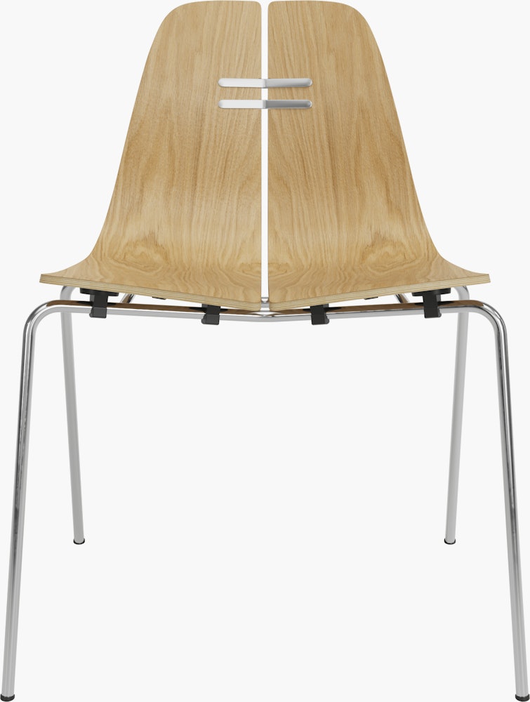 PK3 Dining Chair - Oak, Chrome