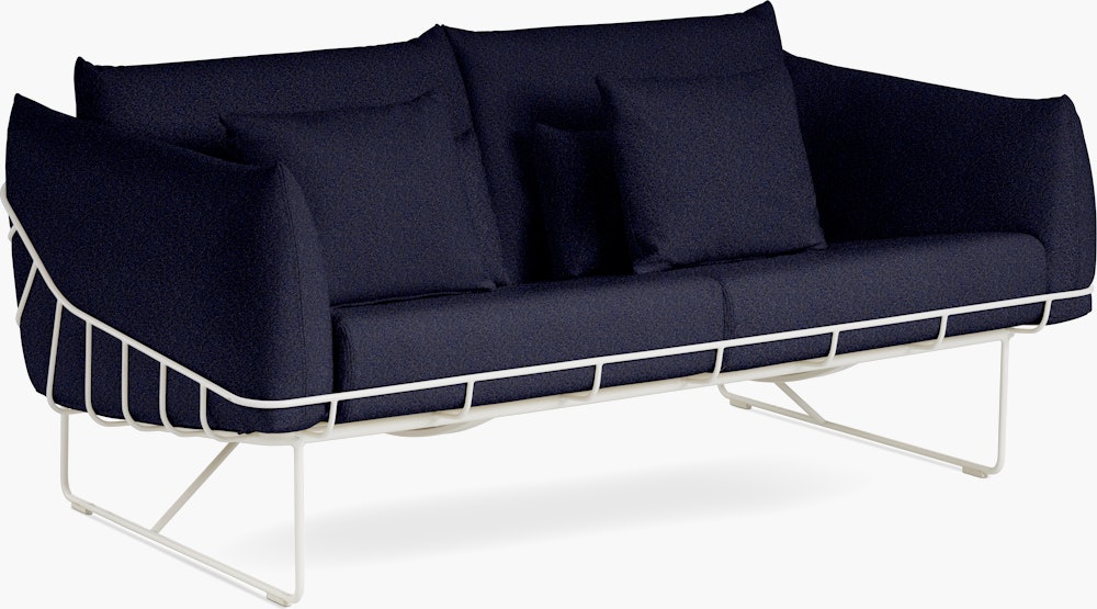 Wireframe Sofa -  2-Seat,  Whim,  Navy,  White