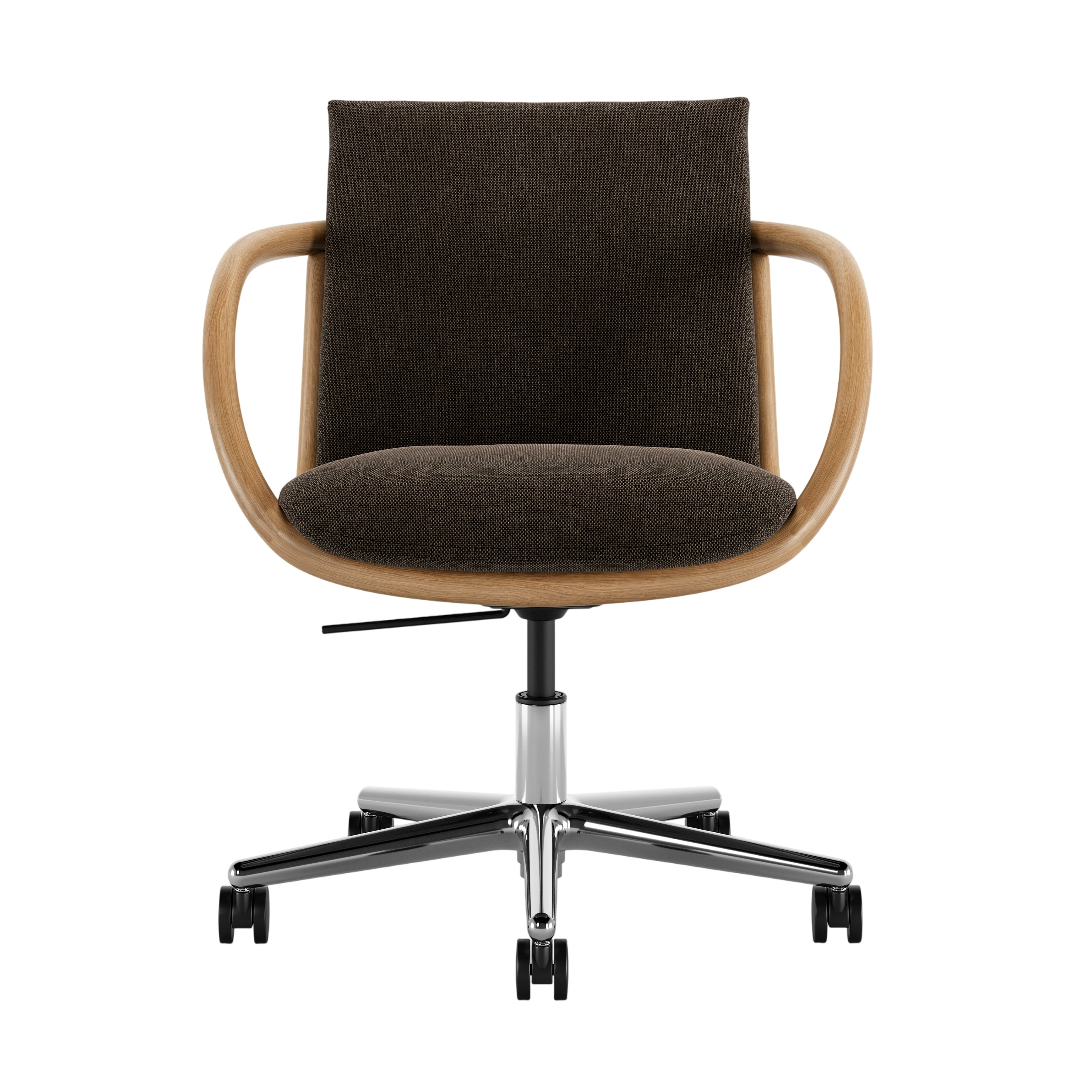Full Loop Task Chair - Mode Hollow,  Oak,  Polished Aluminum
