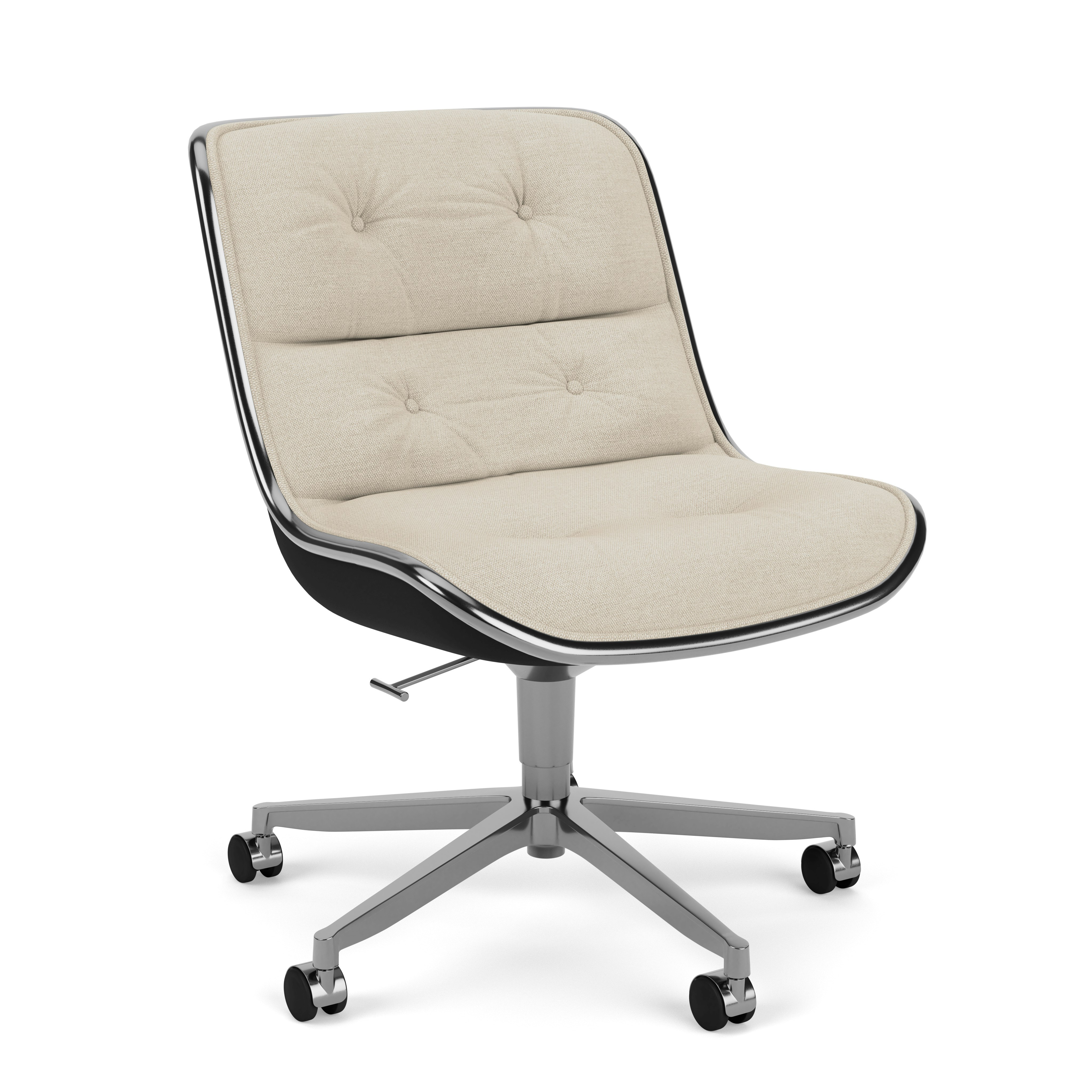 Pollock Executive Side Chair - 5 Star, Polished Aluminum, Hourglass,  Sandbar