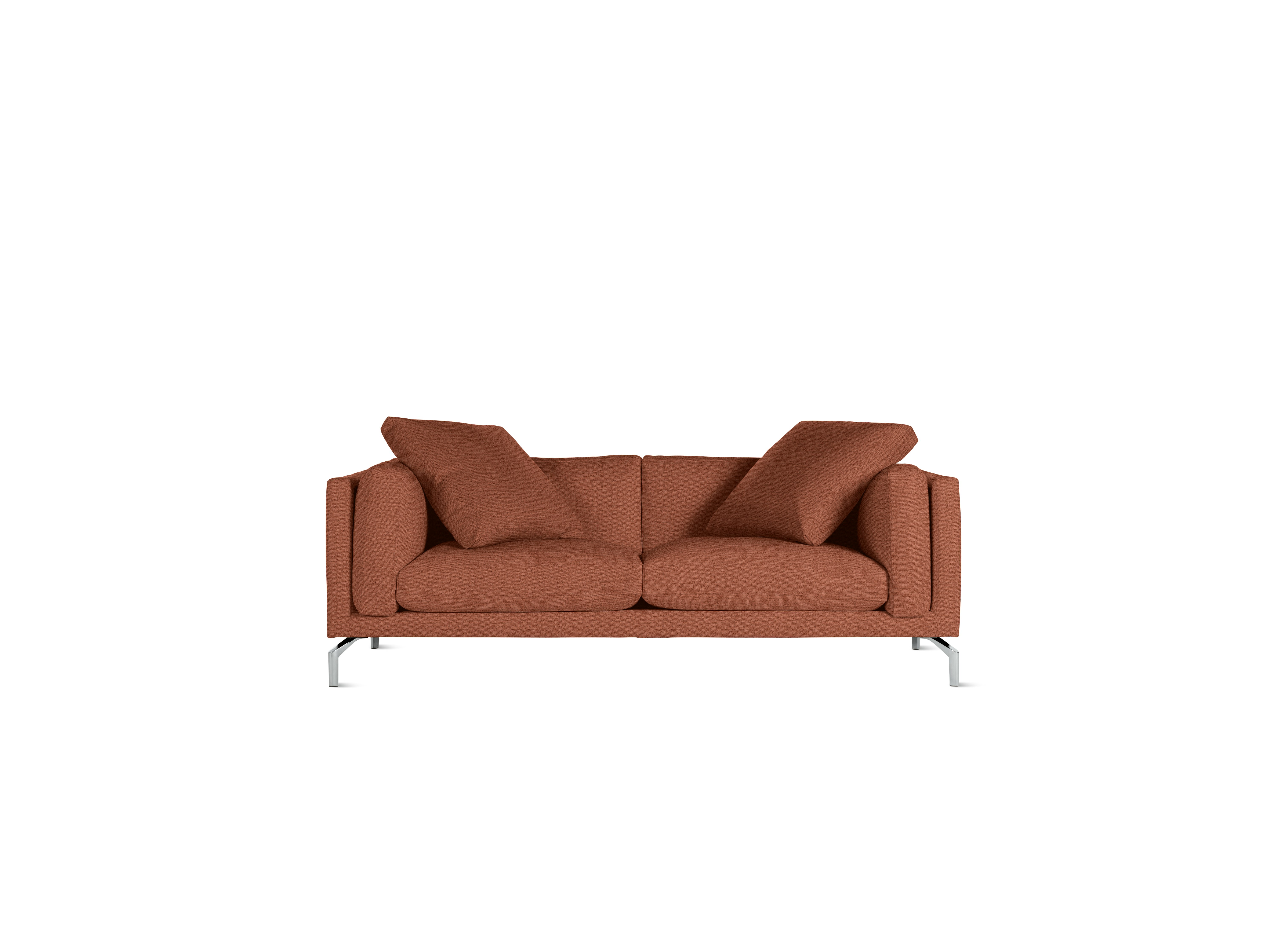 A Como Sofa in Beck: Clayware viewed from the front.